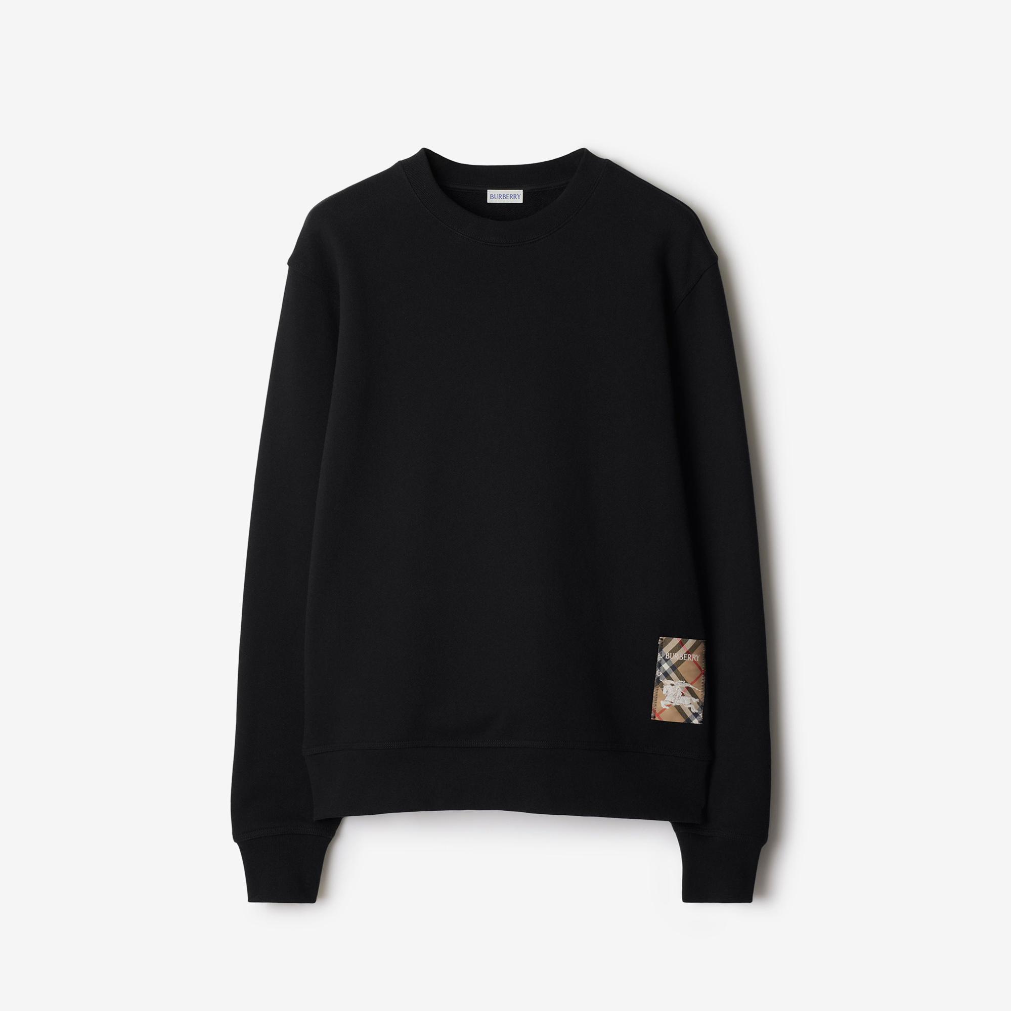 Burberry For Label Cotton Erkek Siyah Sweatshirt