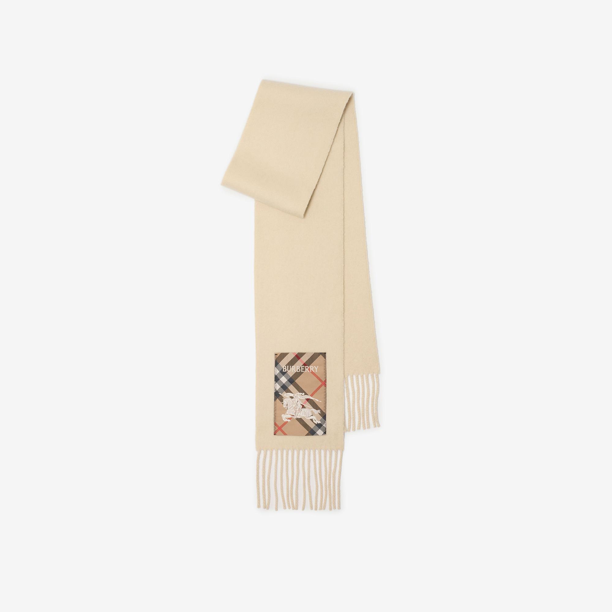 Burberry Solid Scf Label Cashmere Kadın Krem Atkı