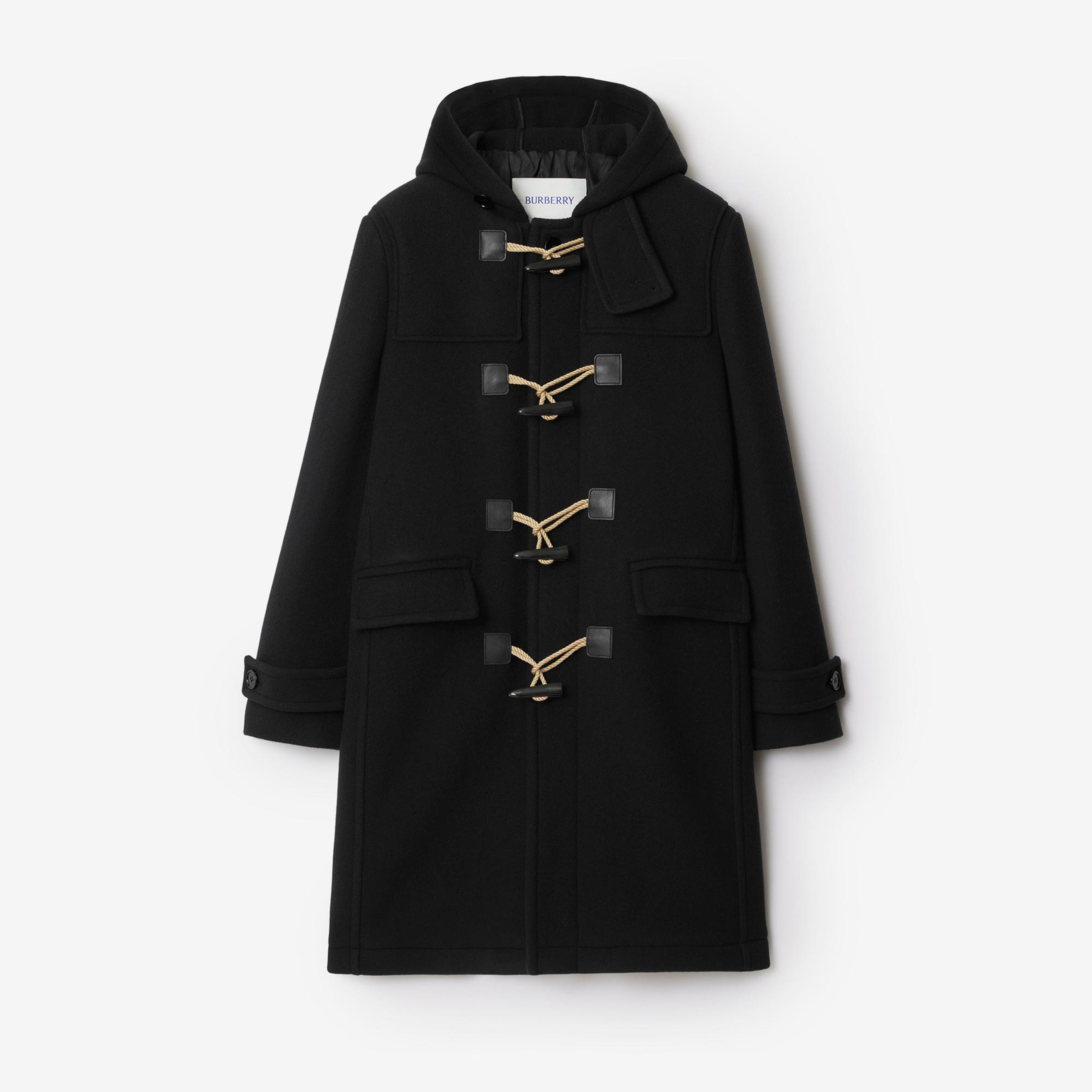 Burberry Giu Wool Duffle Erkek Siyah Palto