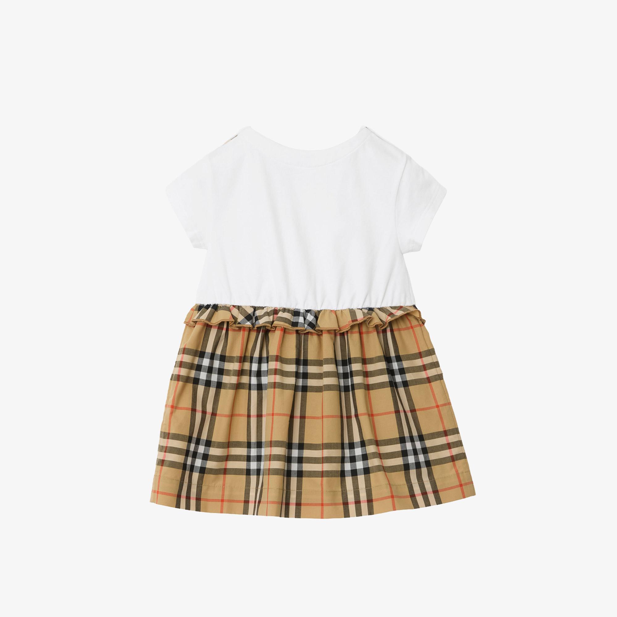 Burberry Rhonda Frıll Çocuk Beyaz Elbise