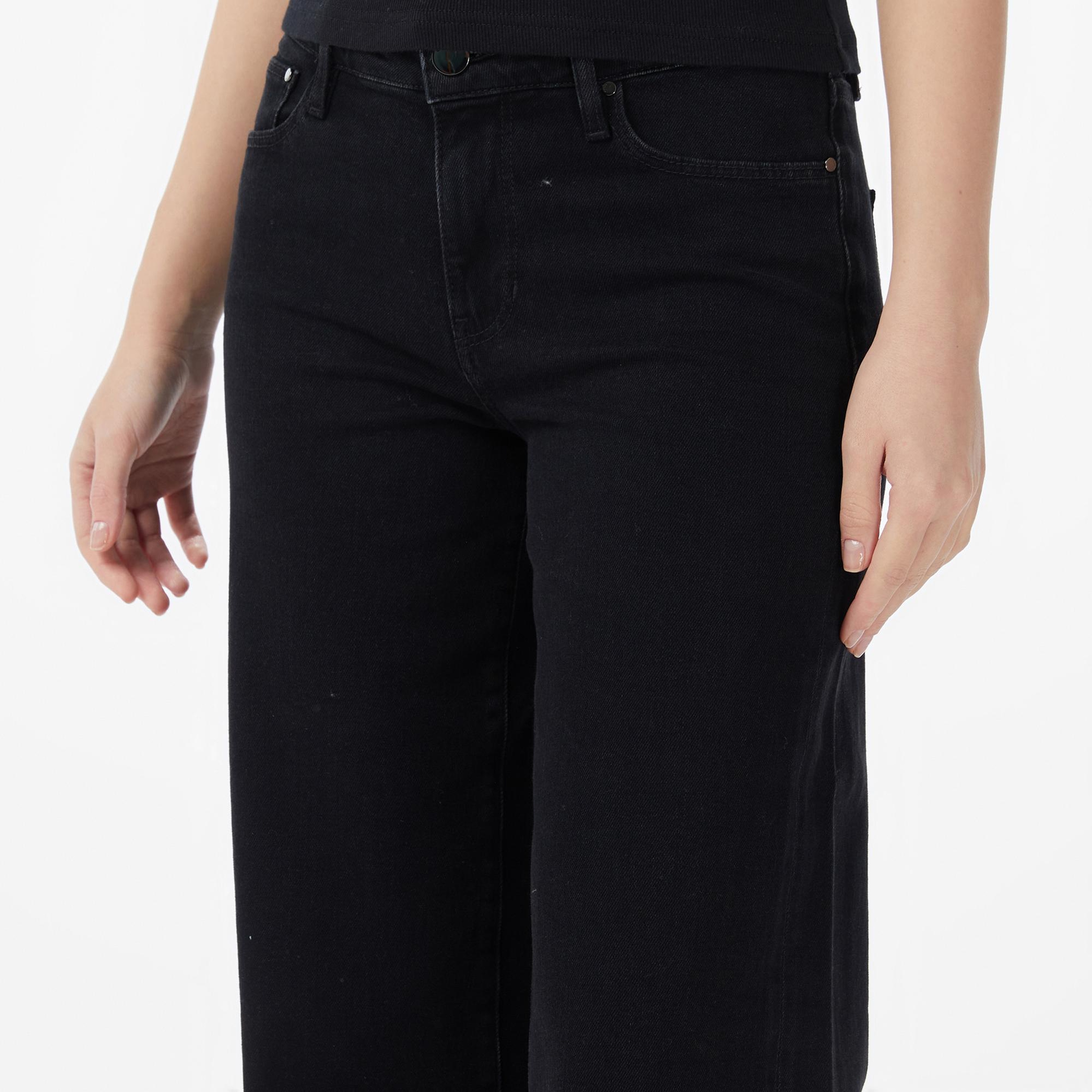 Guess Bellaggio Kaşmir Karışımlı Palazzo Fit Kadın Siyah Jean