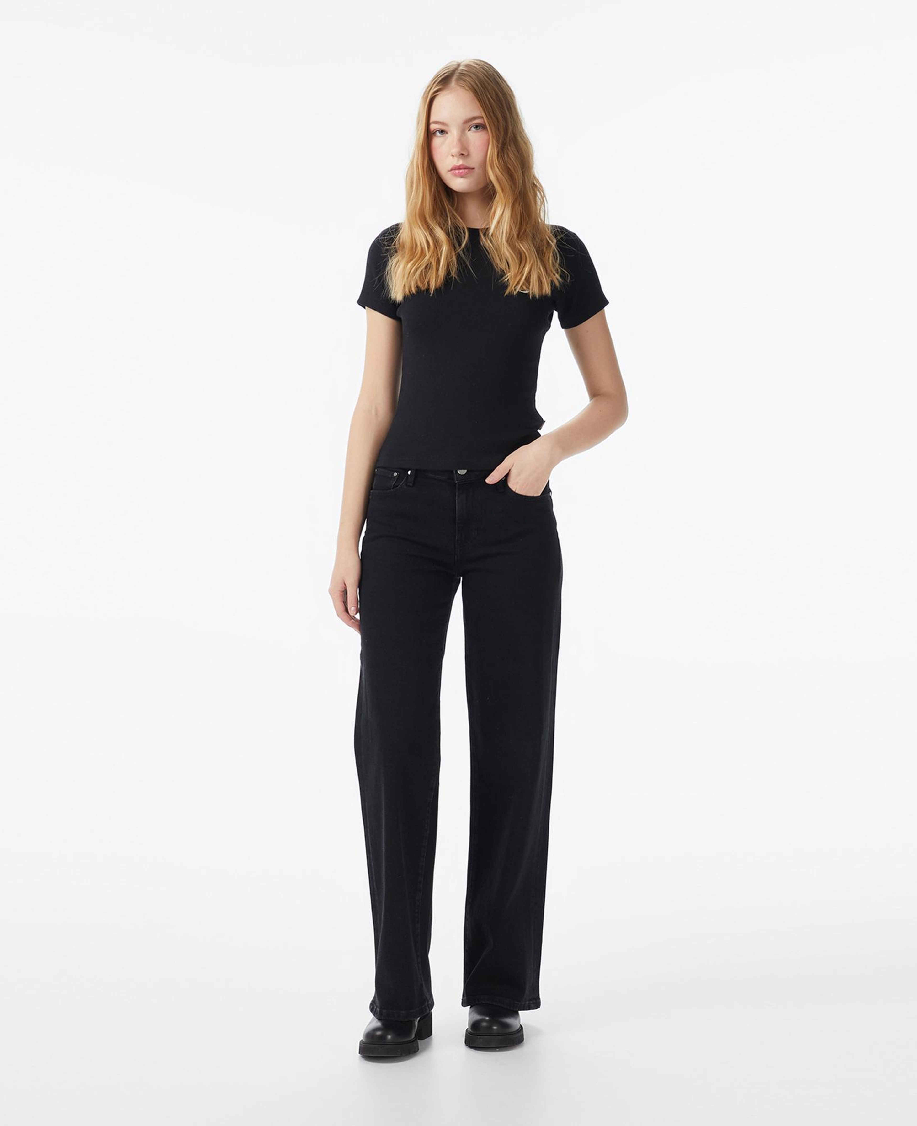 Guess Bellaggio Kaşmir Karışımlı Palazzo Fit Kadın Siyah Jean