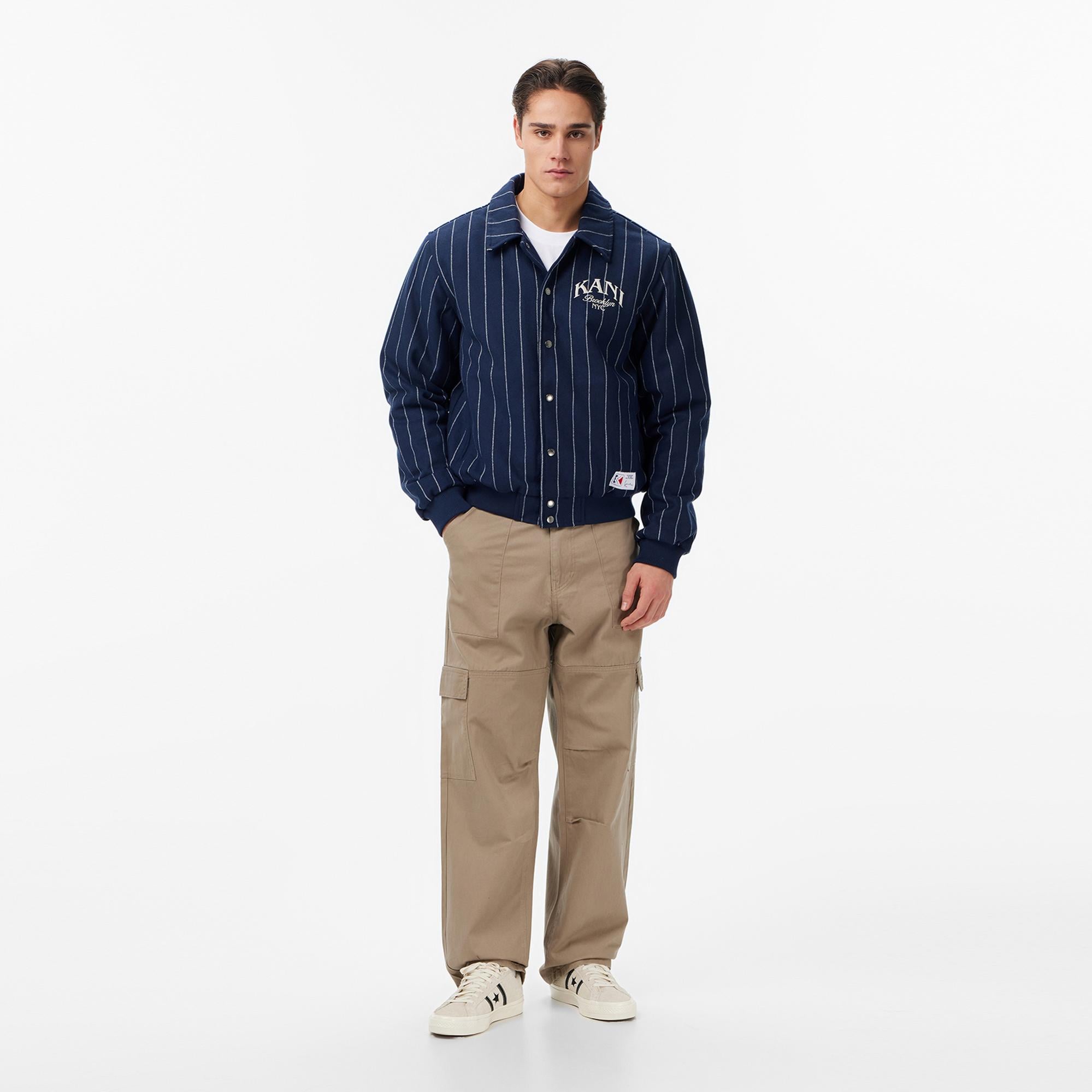 Karl Kani Pinstripes Wool Erkek Mavi Ceket