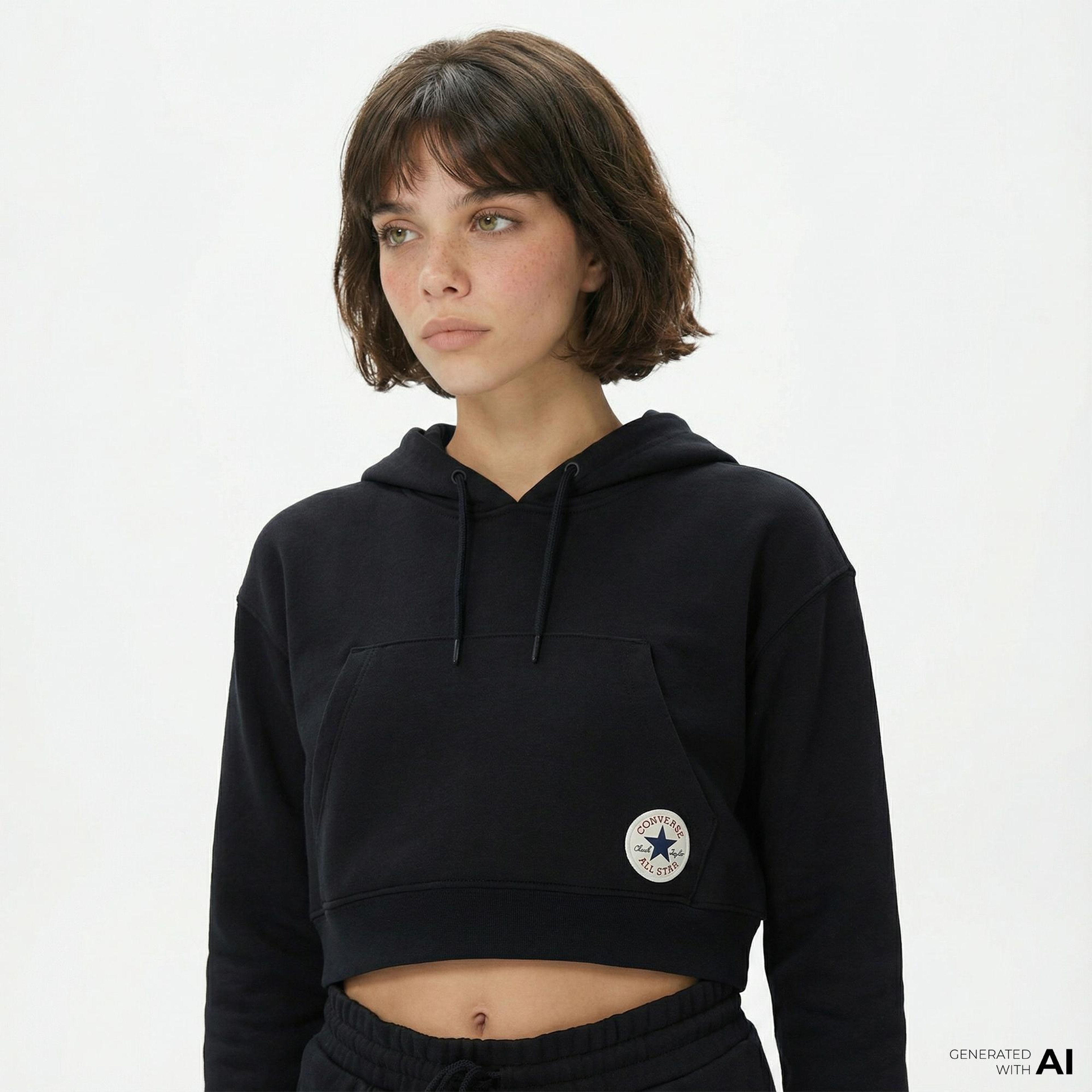 Converse Kadın Siyah Sweatshirt