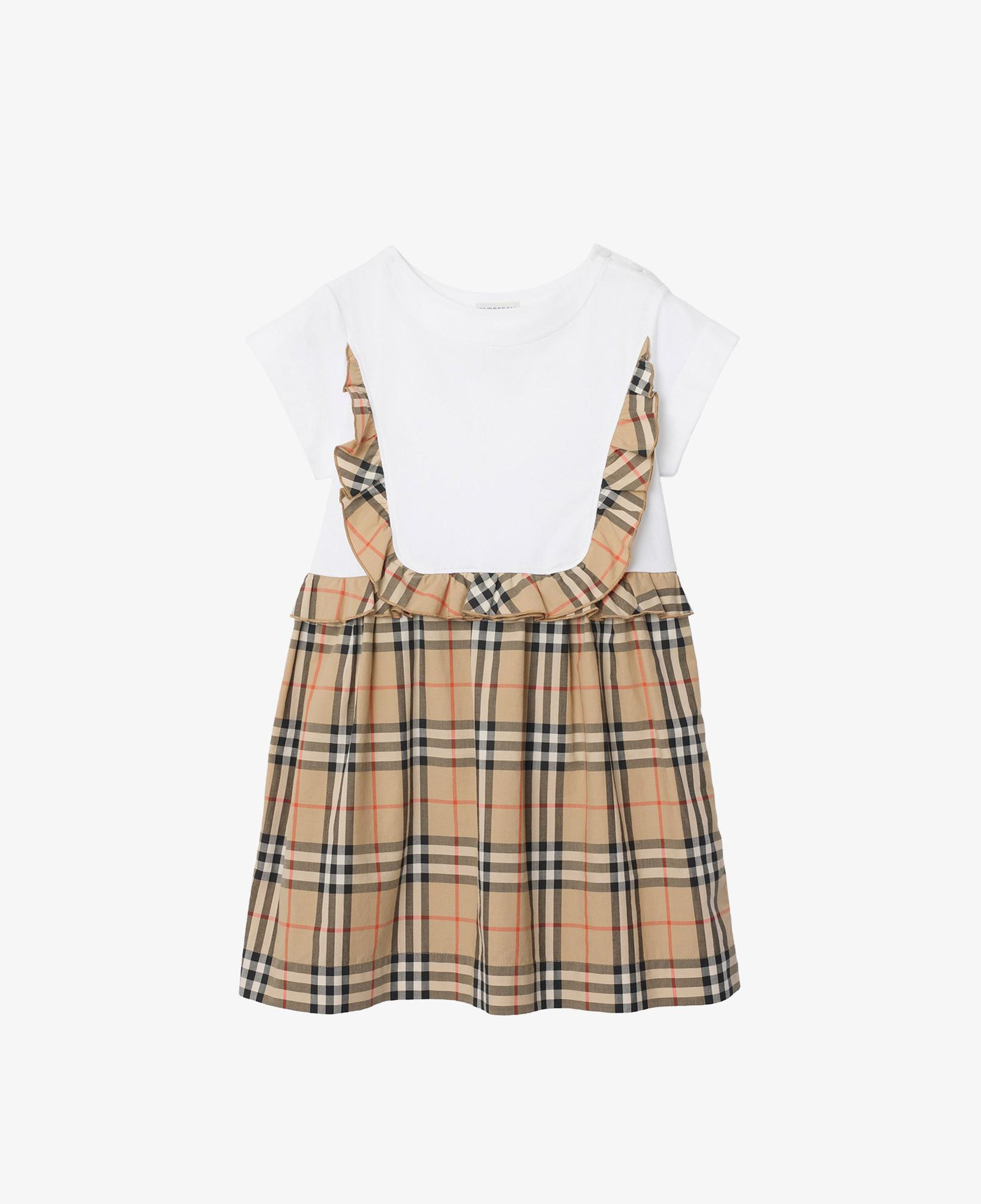 Burberry Rhonda Frıll Çocuk Beyaz Elbise