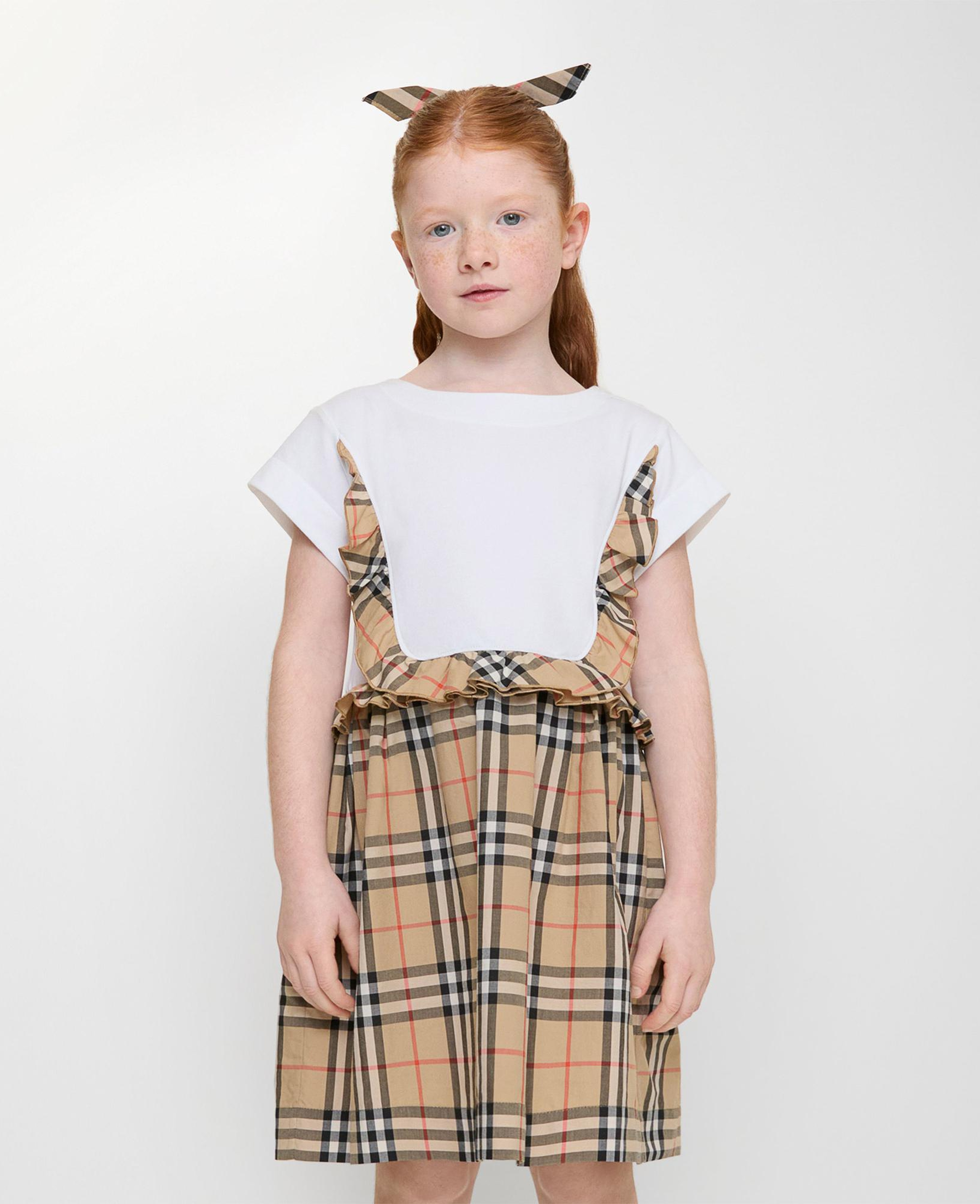 Burberry Rhonda Frıll Çocuk Beyaz Elbise