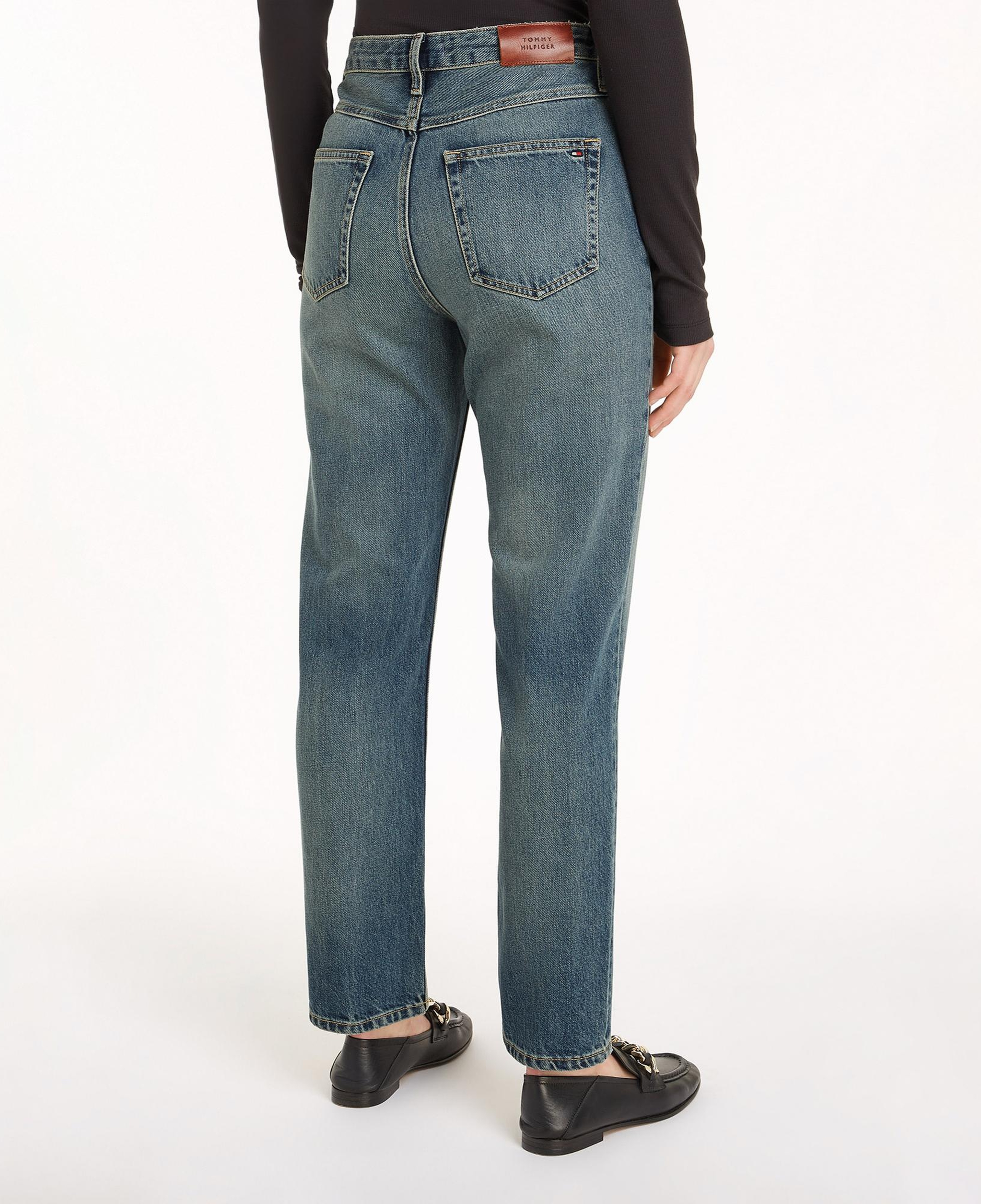 Tommy Hilfiger High Rise Straight Ankle Kadın Mavi Denim