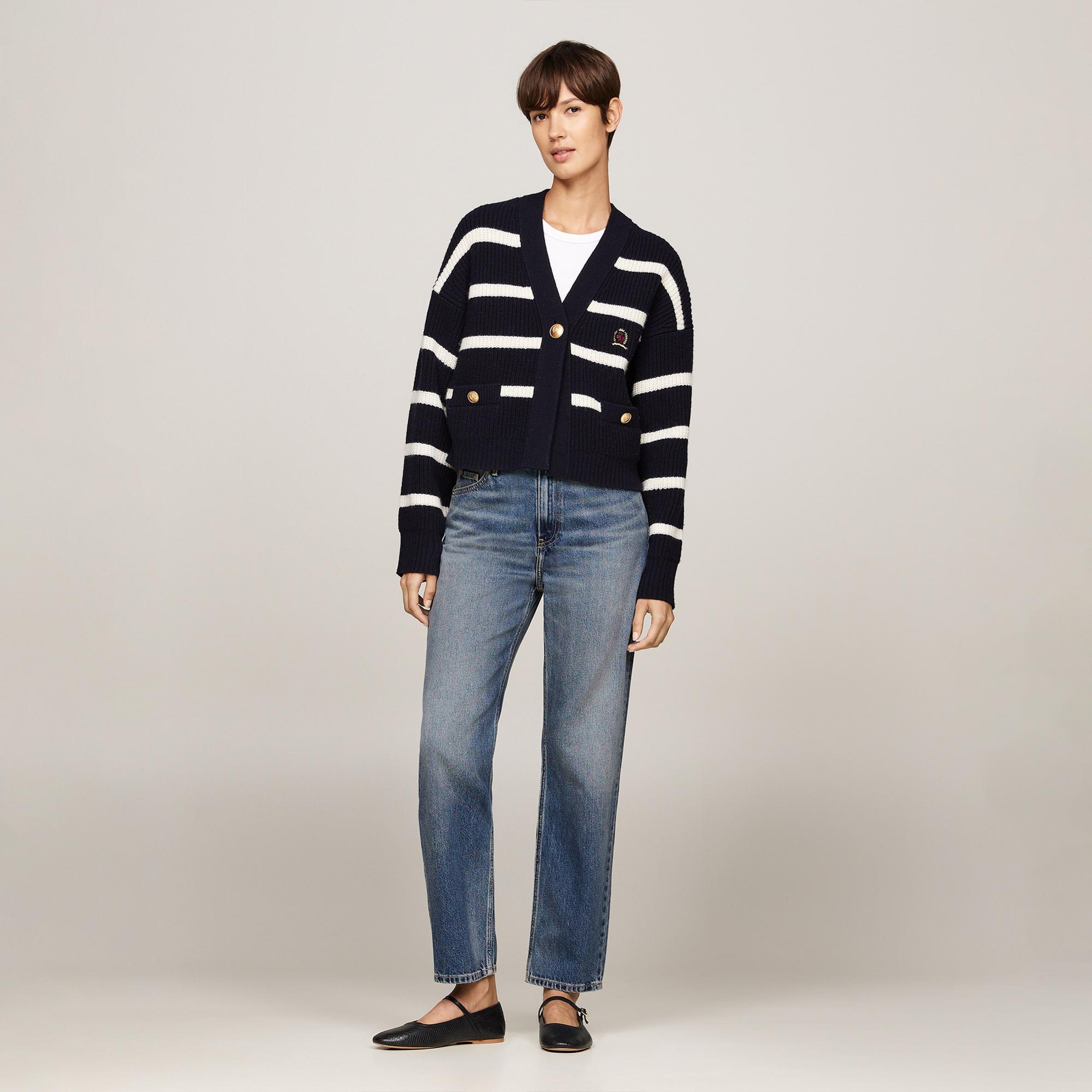Tommy Hilfiger High Rise Straight Ankle Kadın Mavi Denim