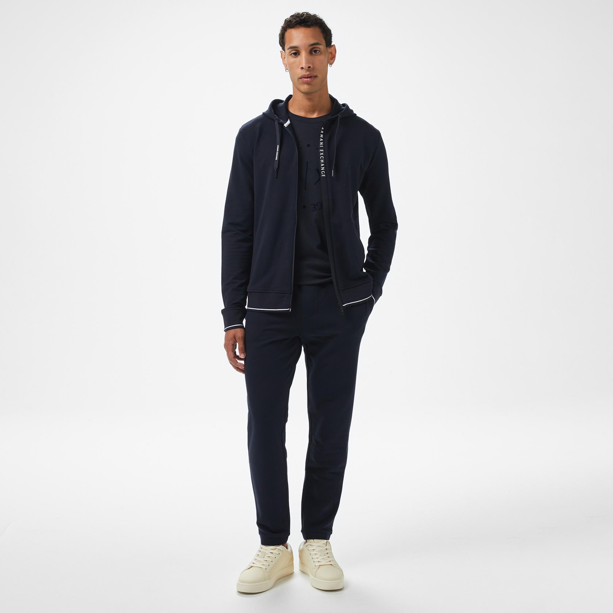 Armani Exchange Erkek Lacivert Fermuarlı Sweatshirt