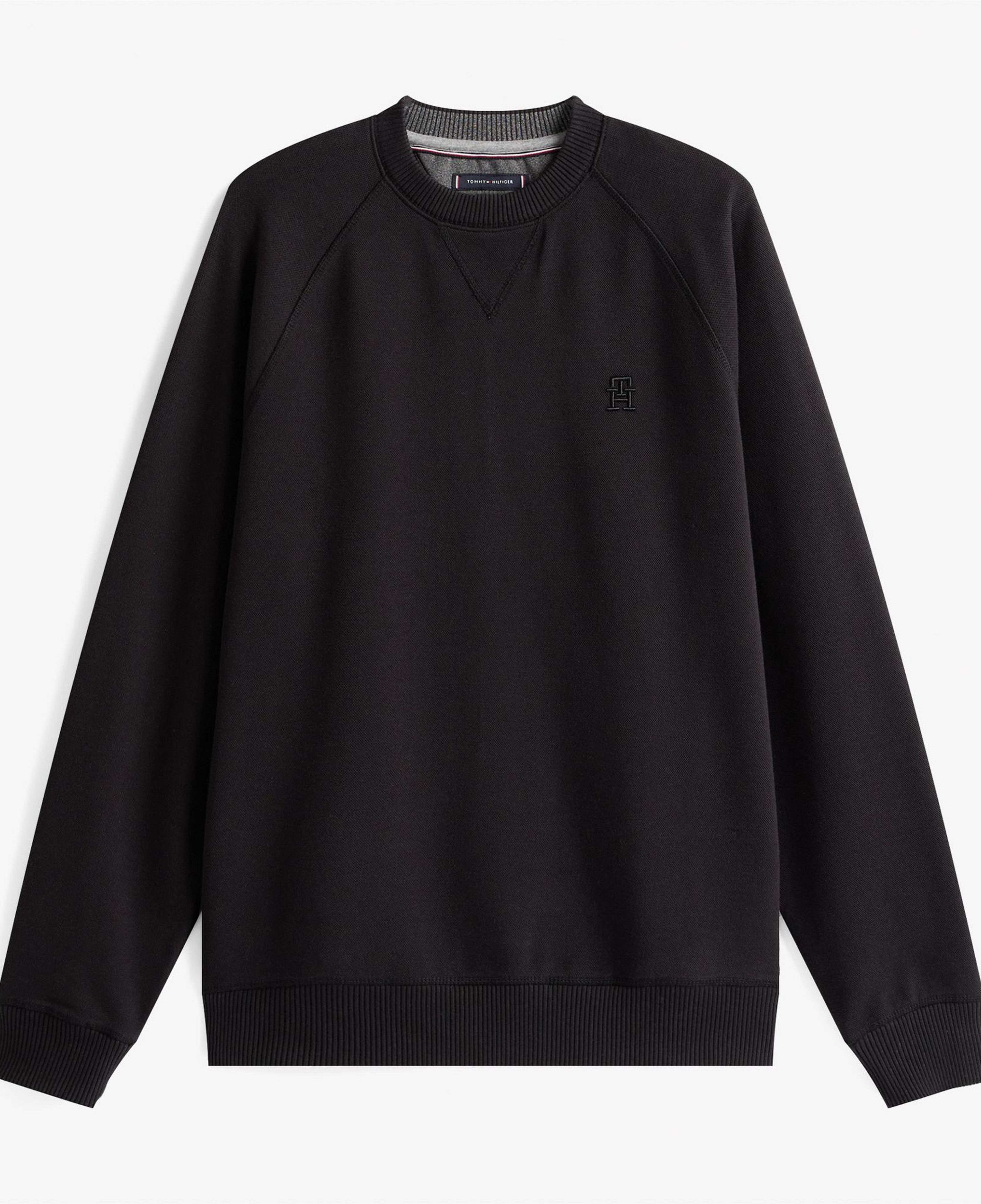 Tommy Hilfiger Monogram Erkek Siyah Sweatshirt