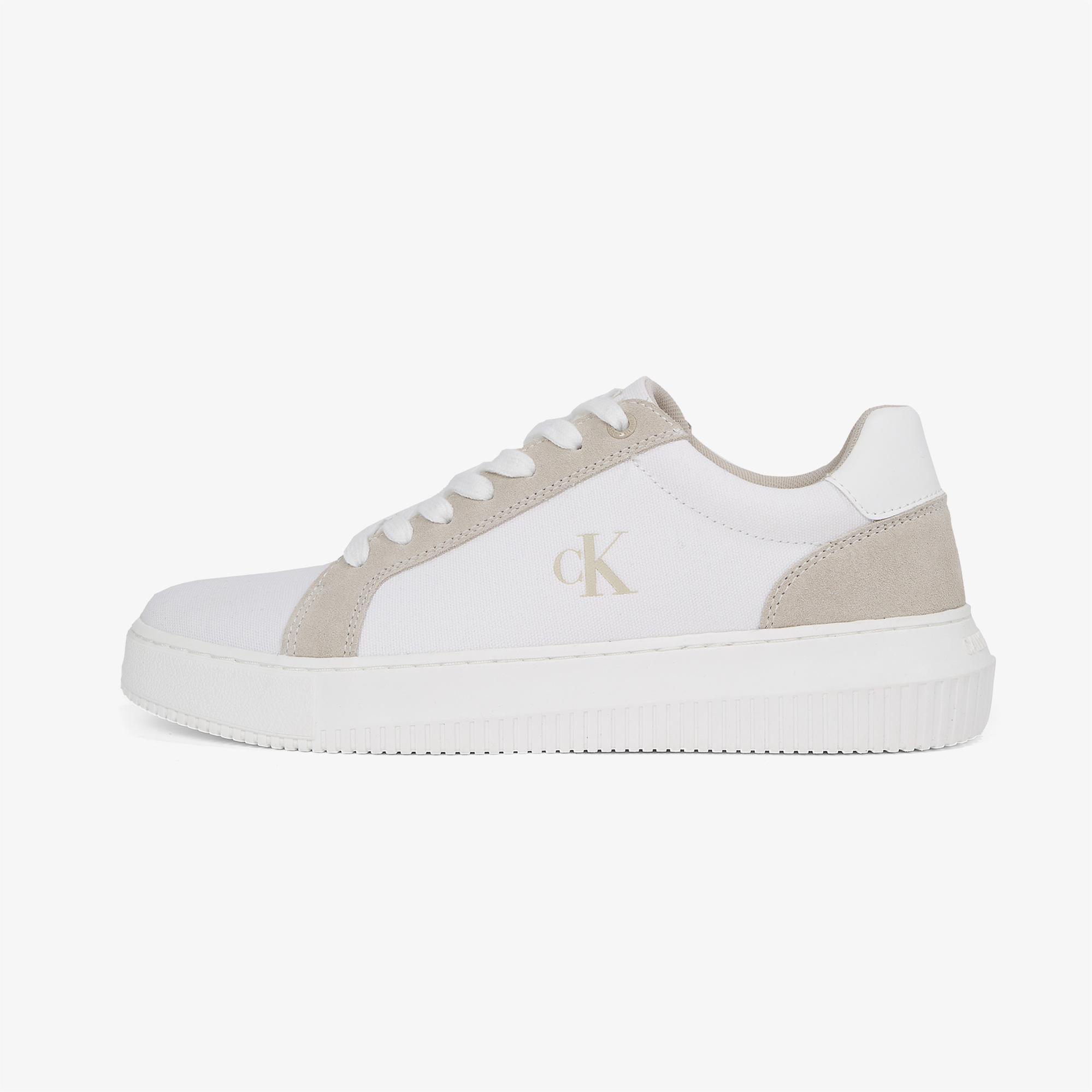 Calvin Klein Chunky Cupsole Canvas Erkek Krem Sneaker