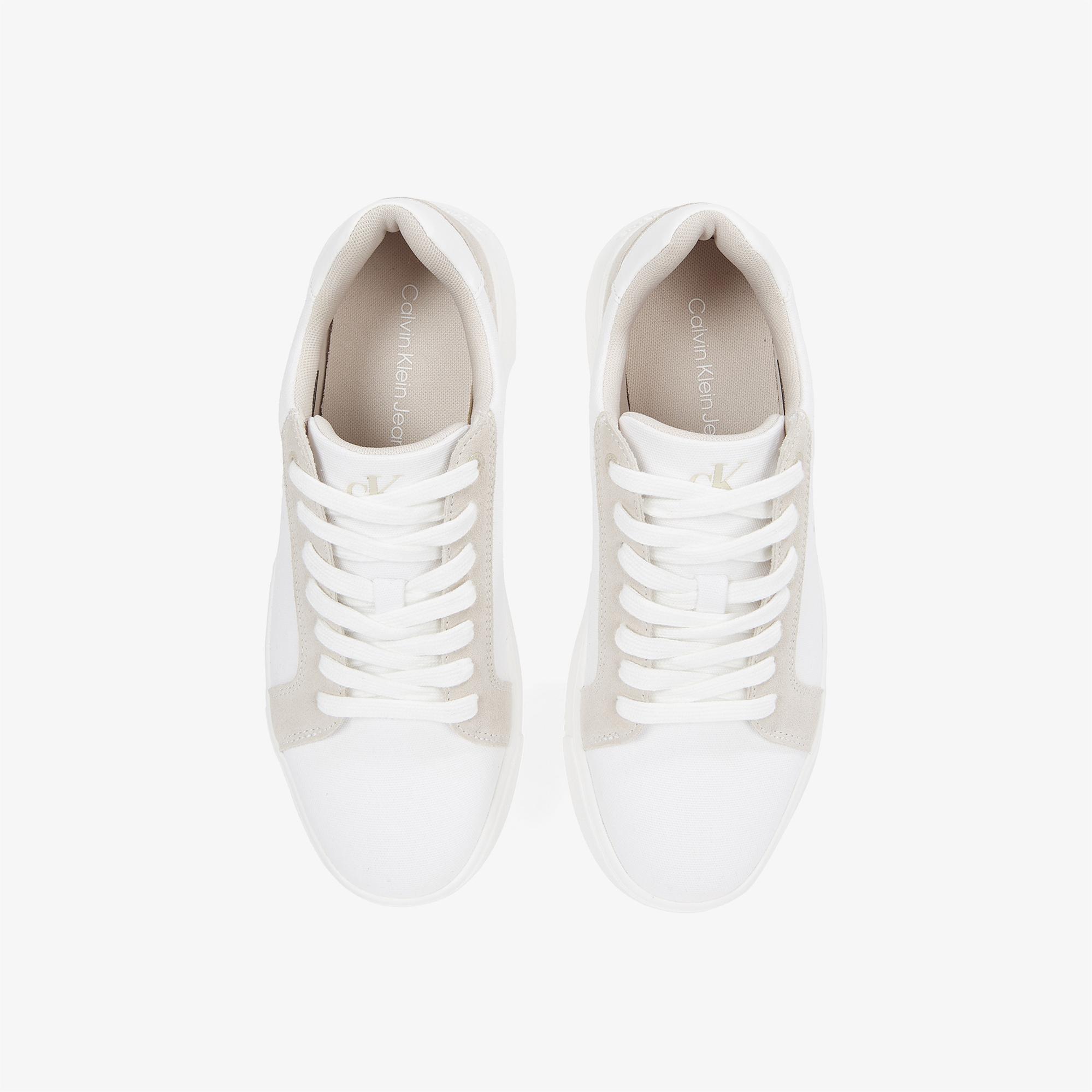 Calvin Klein Chunky Cupsole Canvas Erkek Krem Sneaker