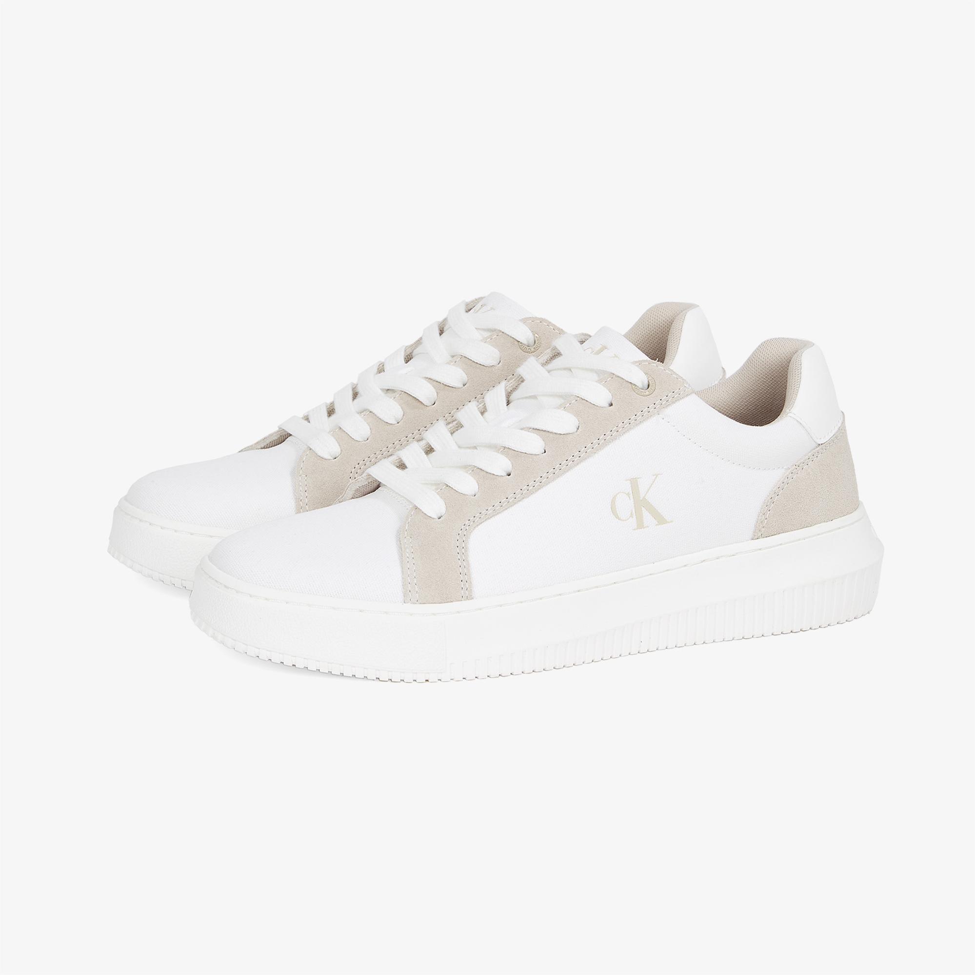 Calvin Klein Chunky Cupsole Canvas Erkek Krem Sneaker