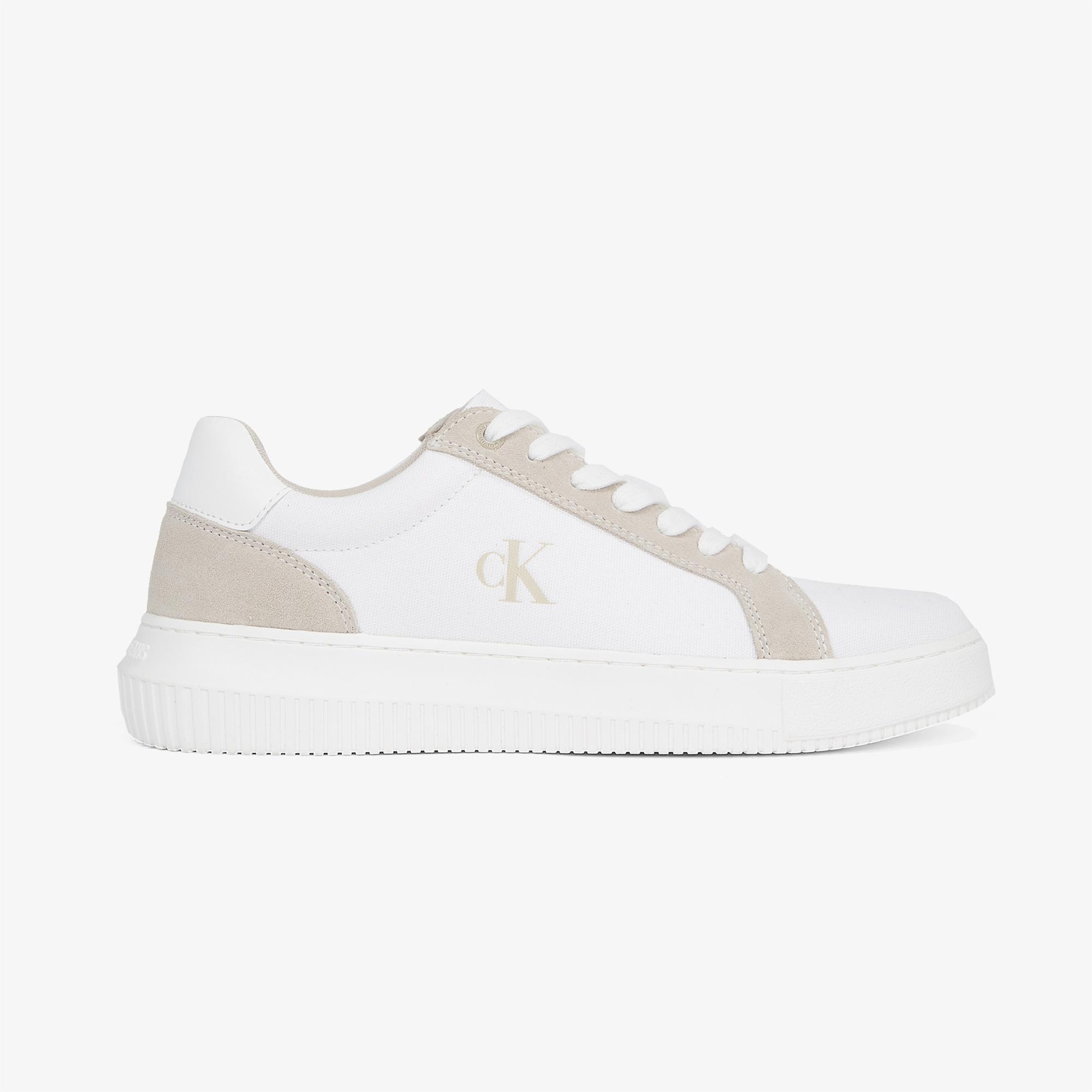 Calvin Klein Chunky Cupsole Canvas Erkek Krem Sneaker