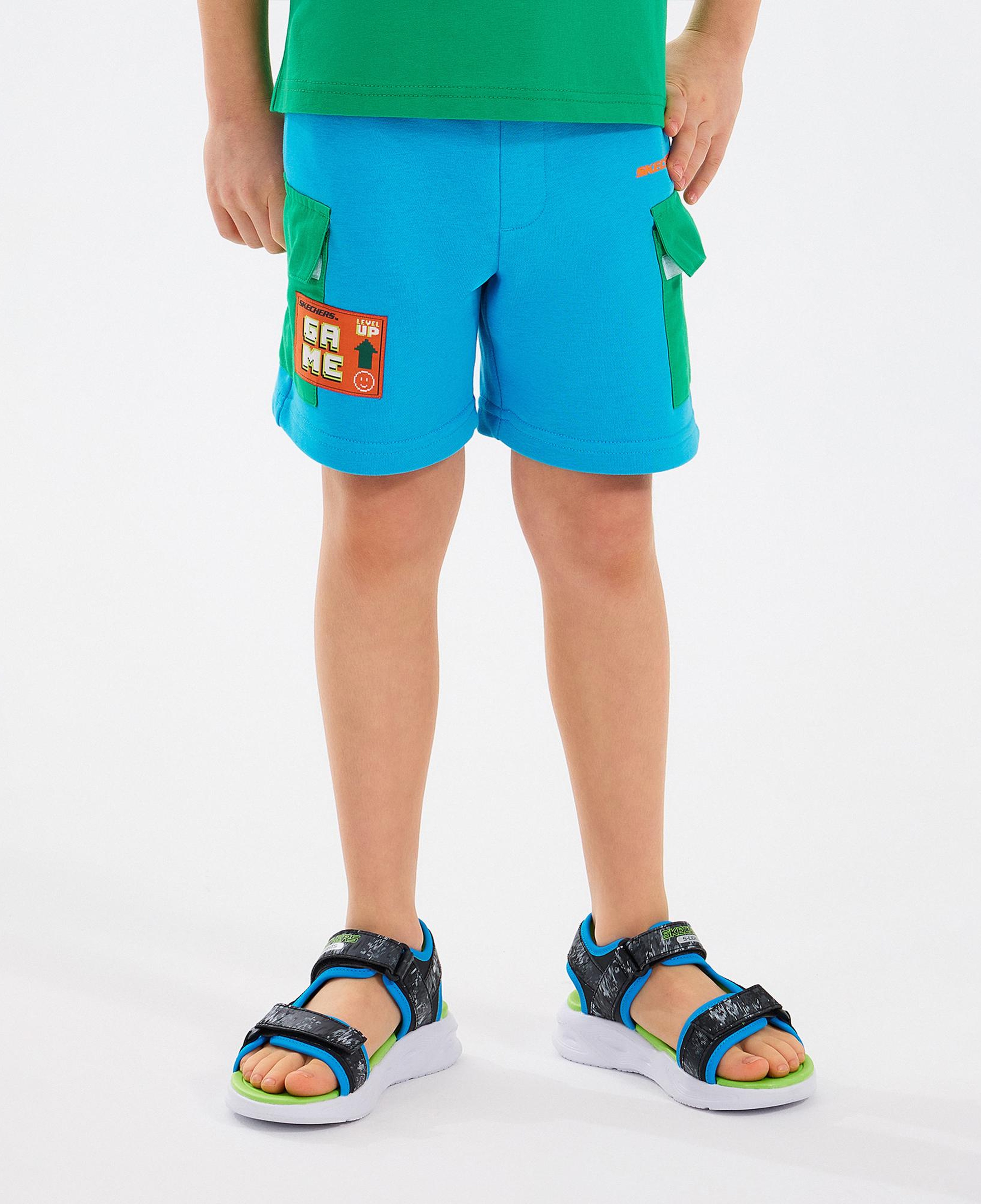 Skechers Lw Fleece Çocuk Mavi Şort