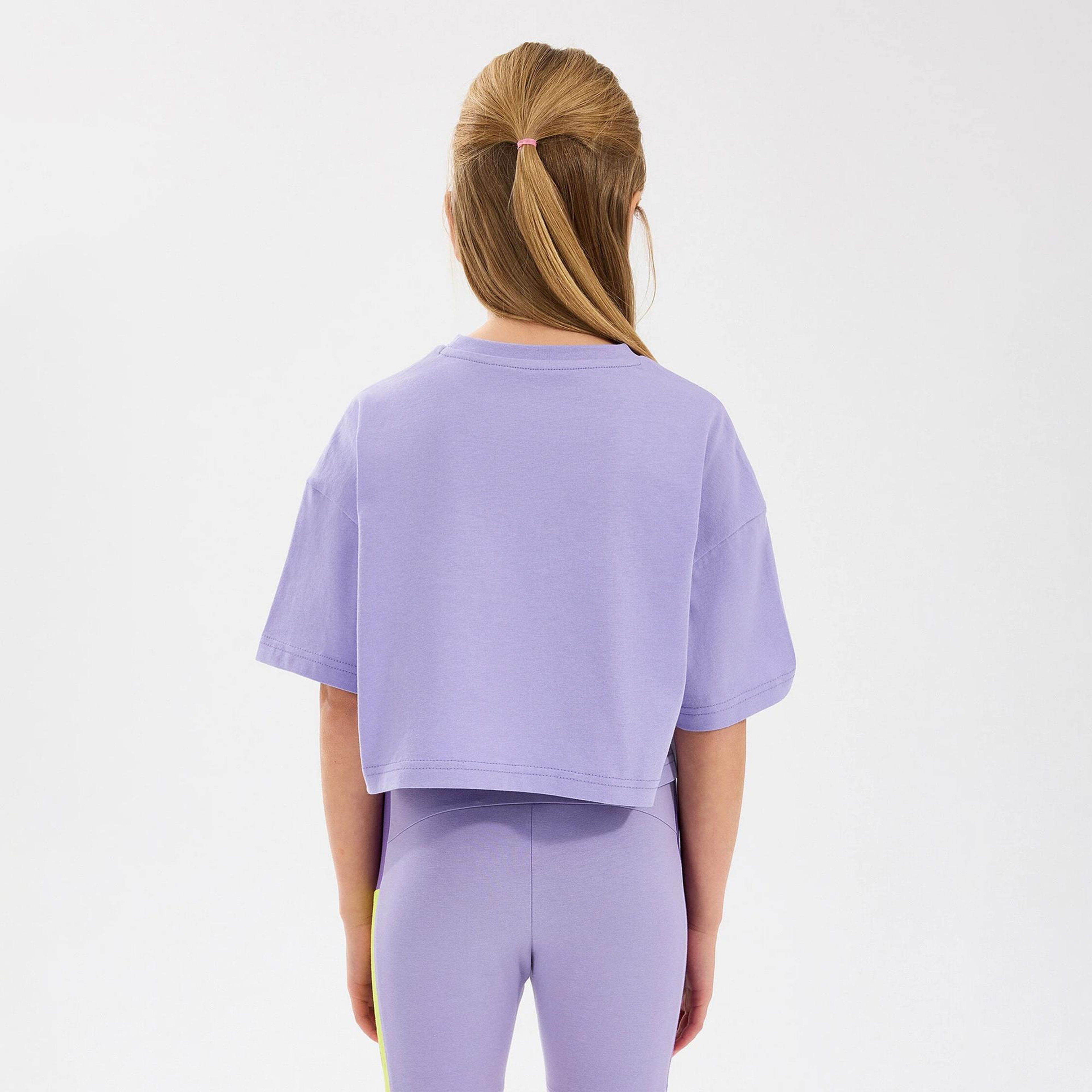 Skechers Graphic Cropped Çocuk Mor T-Shirt
