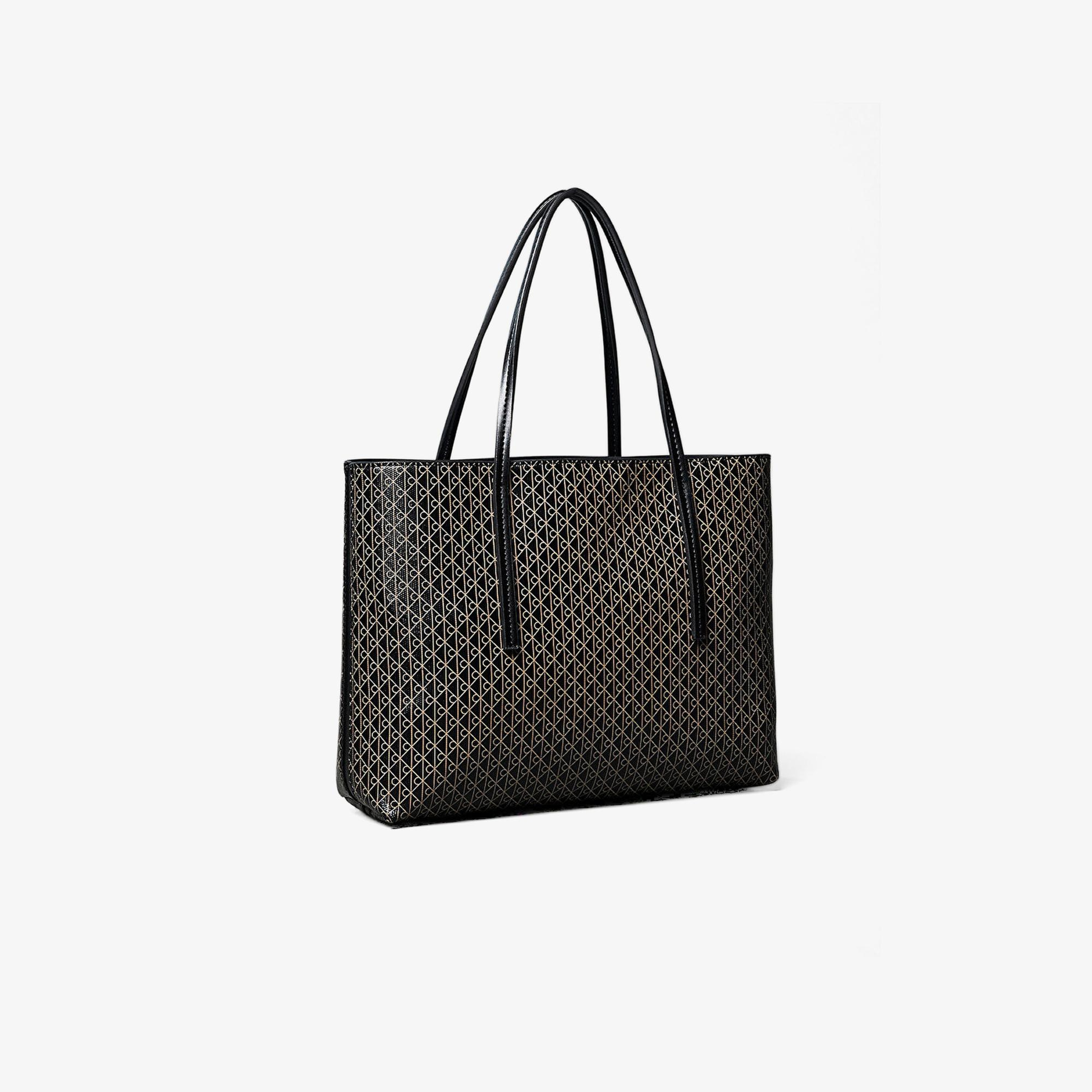 Calvin Klein Emblem Tote Pouch Kadın Siyah Çanta