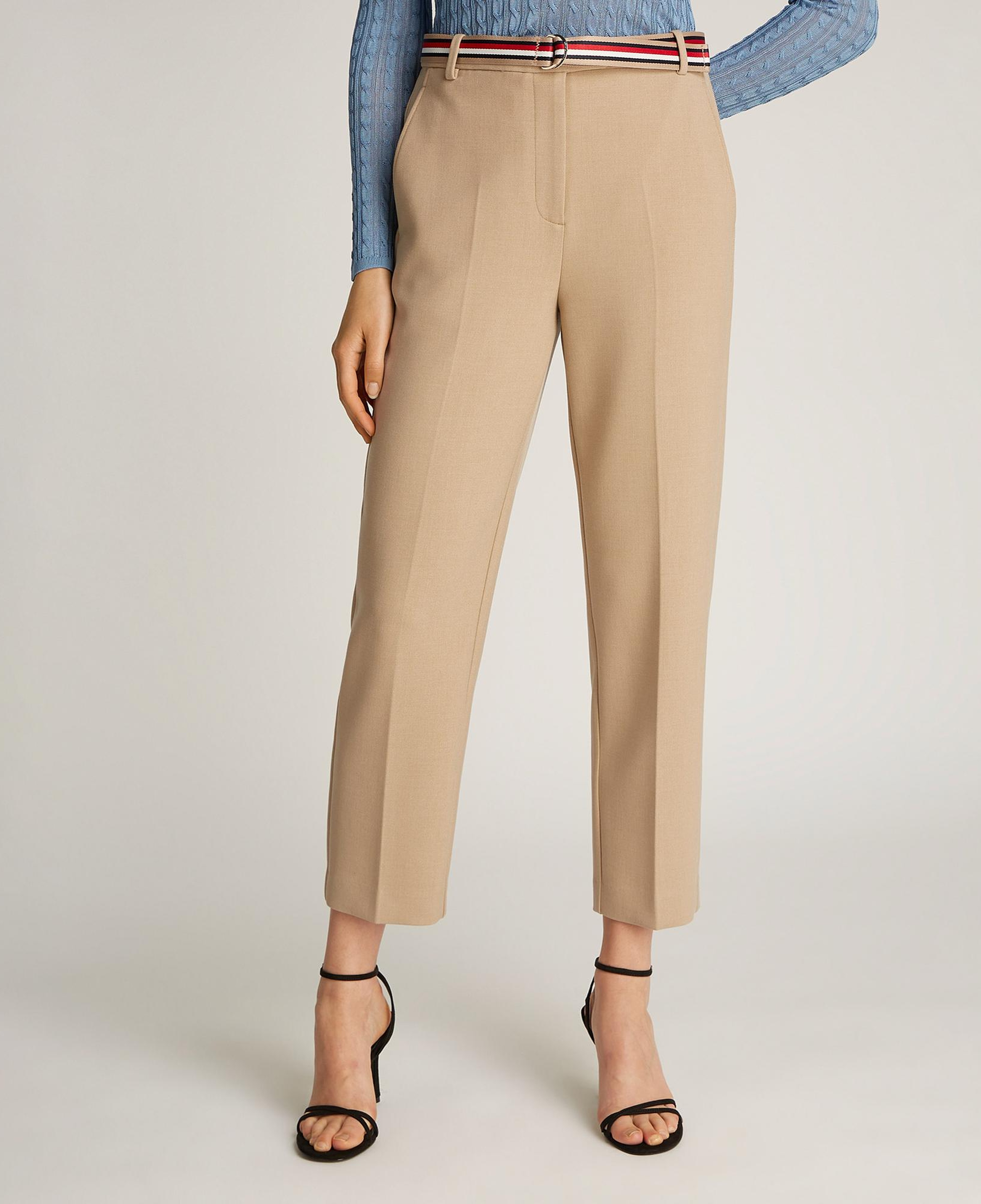 Tommy Hilfiger Punto Slim Straight Kadın Bej Pantolon