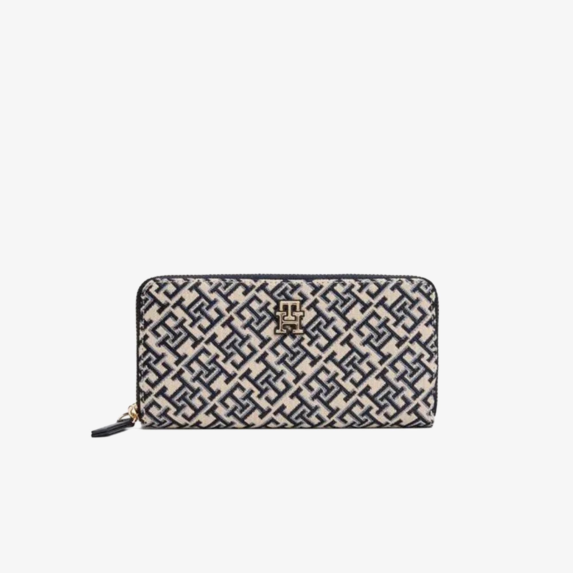 Tommy Hilfiger Jacquard Med Kadın Mavi Cüzdan