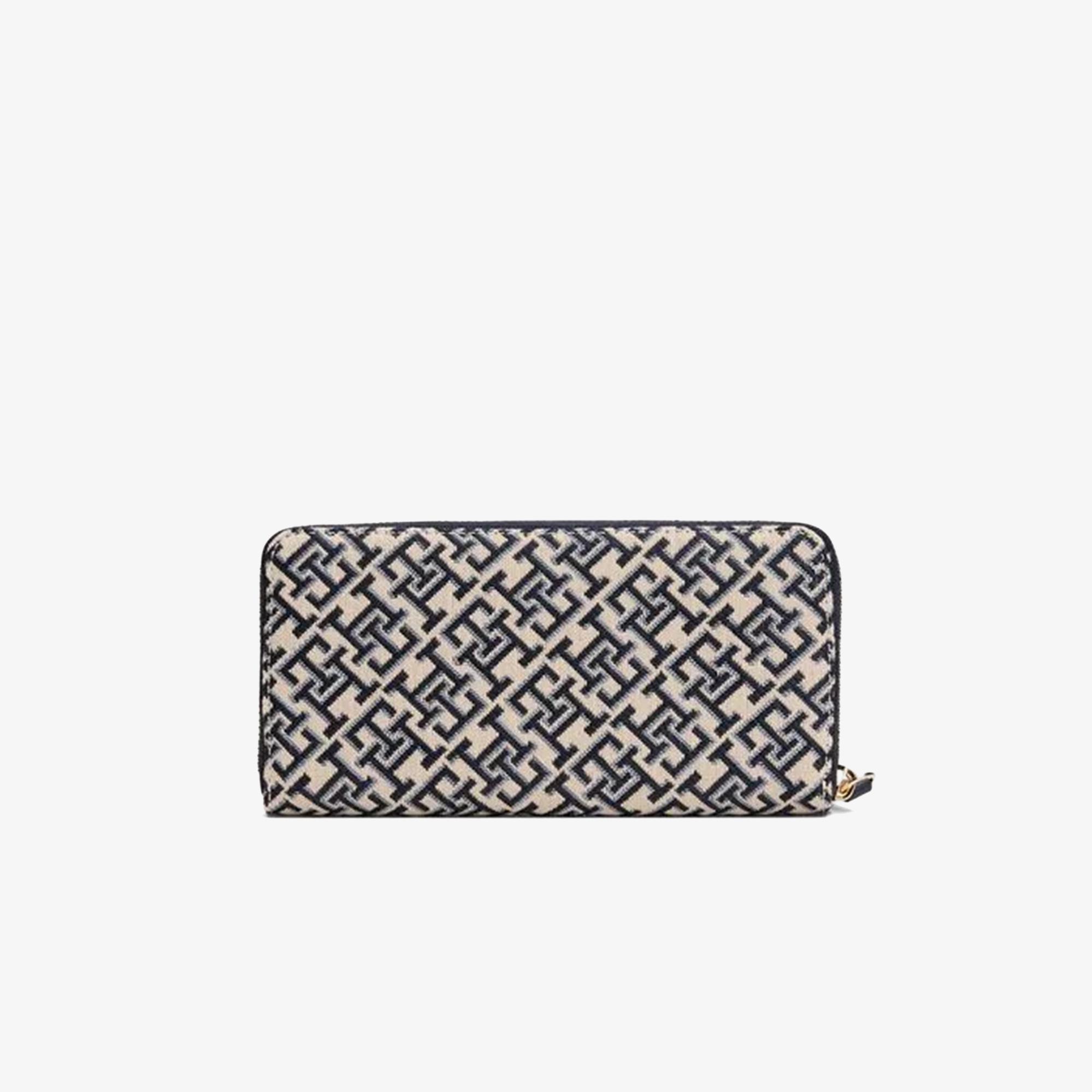 Tommy Hilfiger Jacquard Med Kadın Mavi Cüzdan