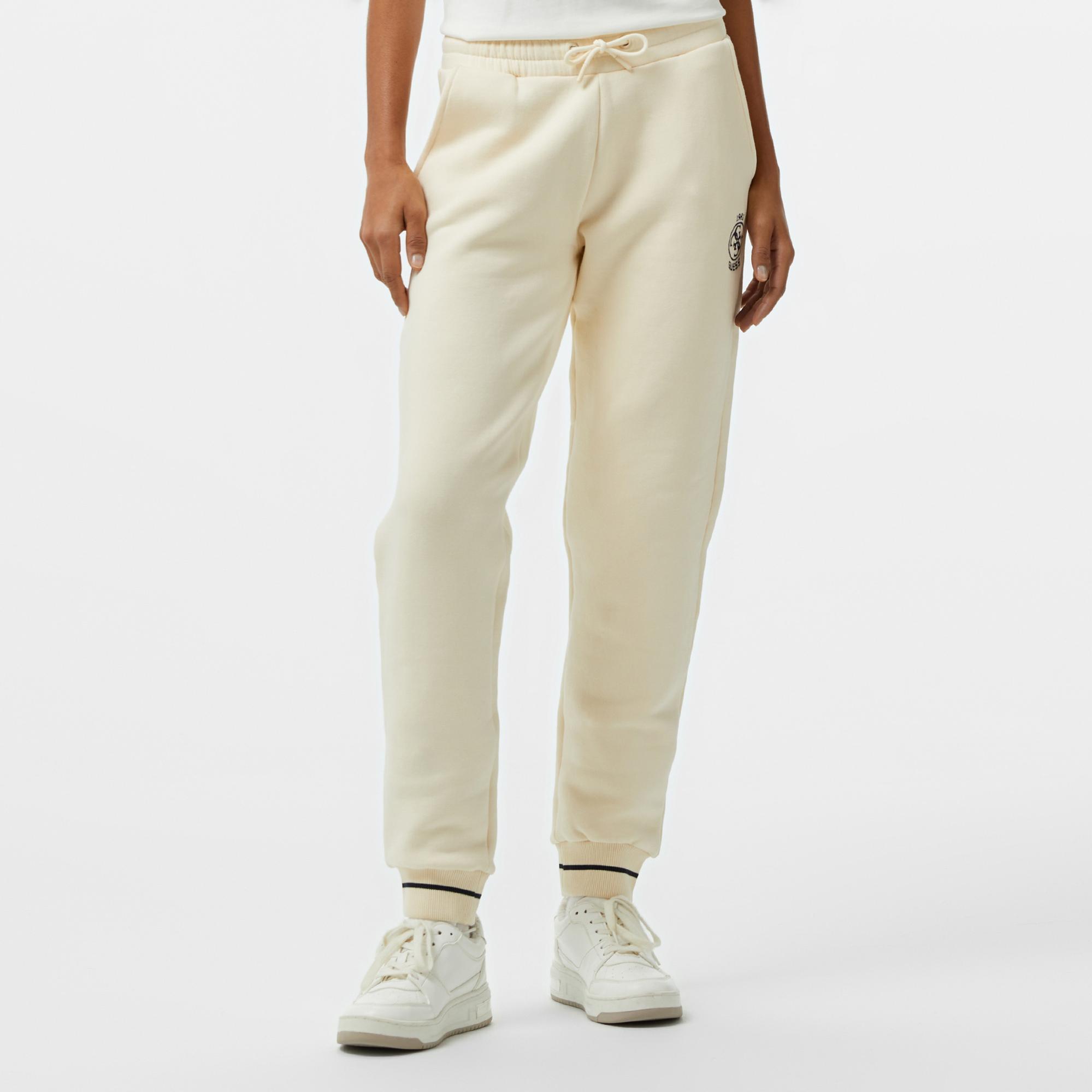 Guess Nia Jogger Fleece 425 Kadın Beyaz Eşofman Altı