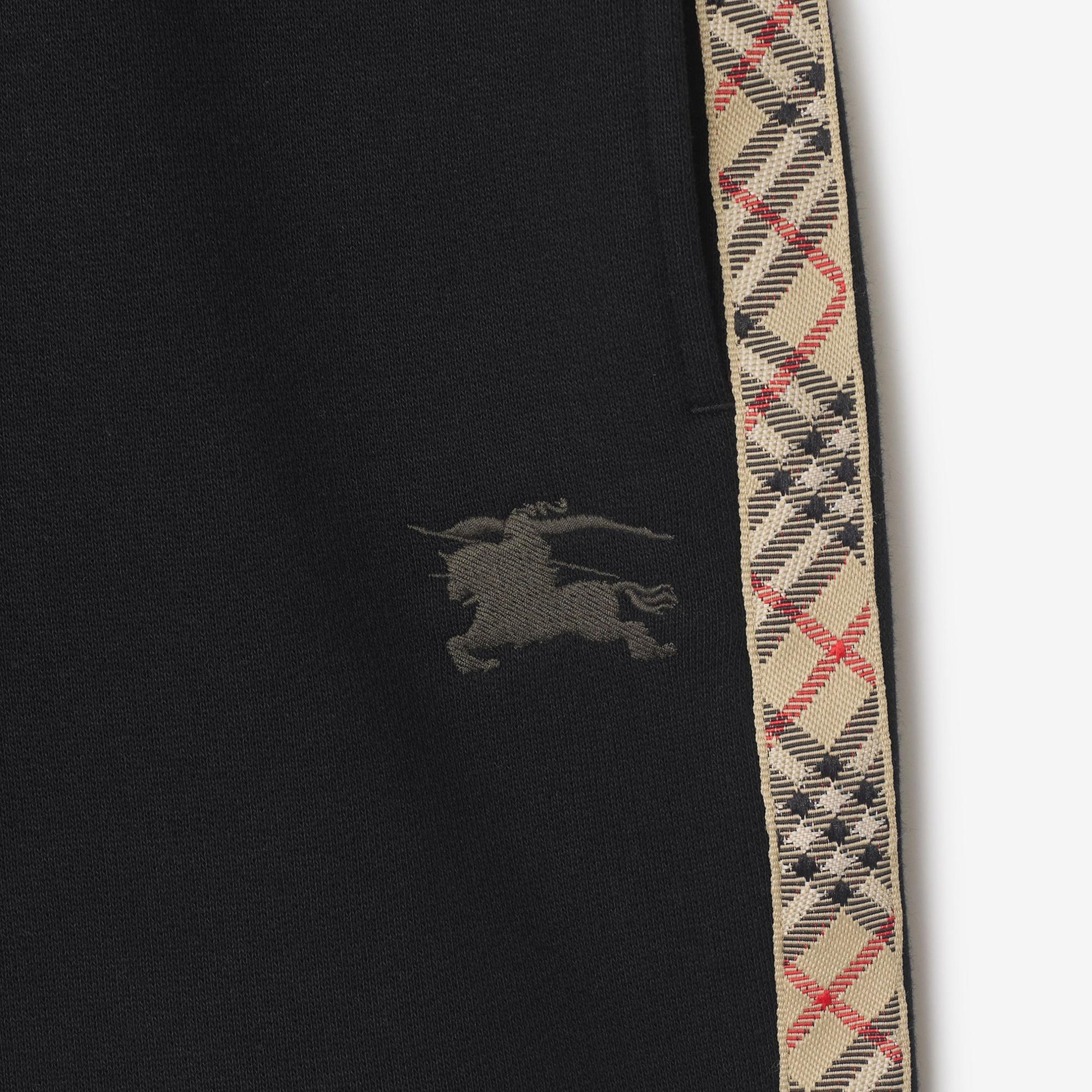 Burberry Benny Tape Check Trim Cotton Çocuk Siyah Şort