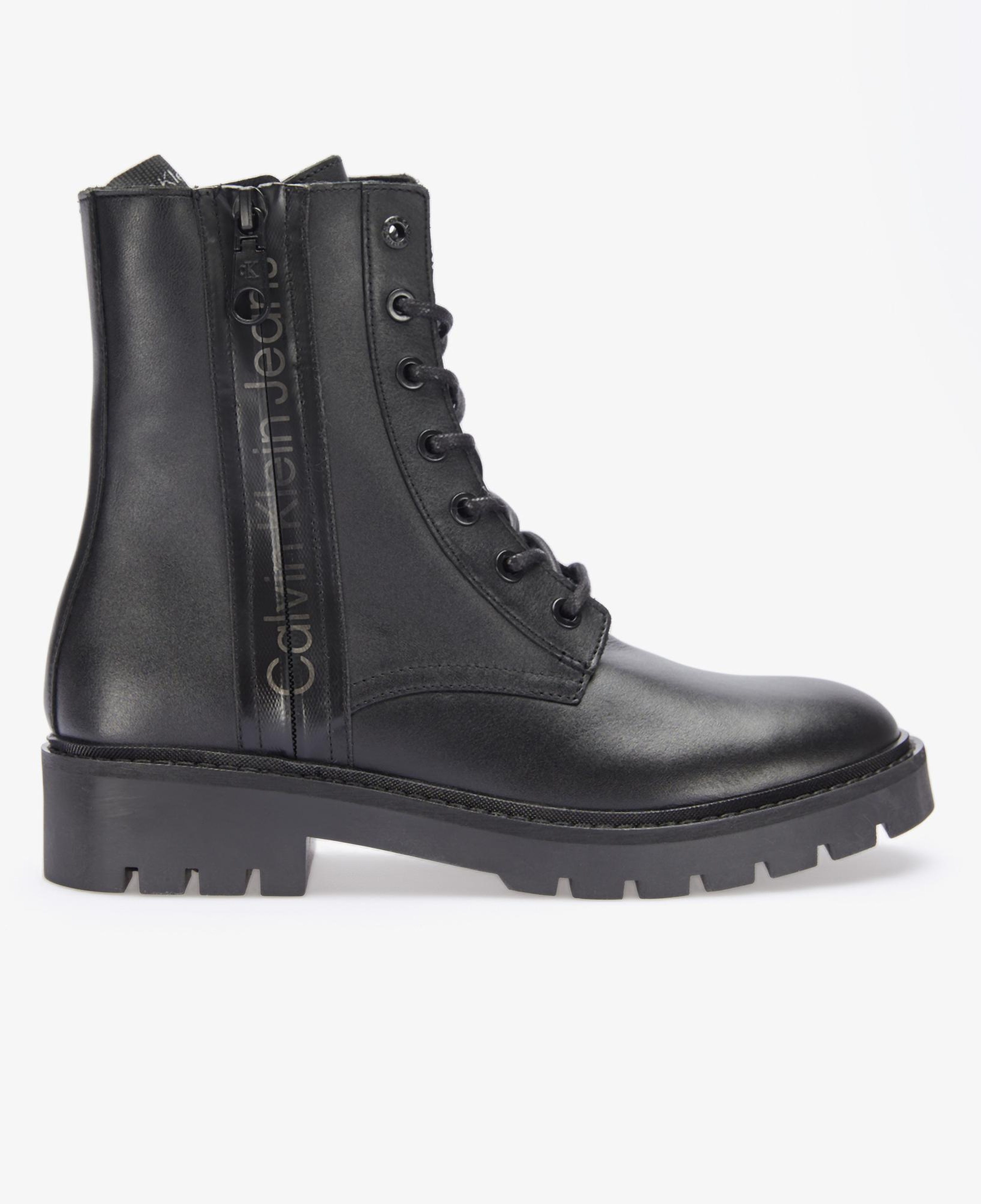 Calvin Klein Jeans Combat Mıd Laceup Boot Zip Kadın Siyah Yağmur Botu