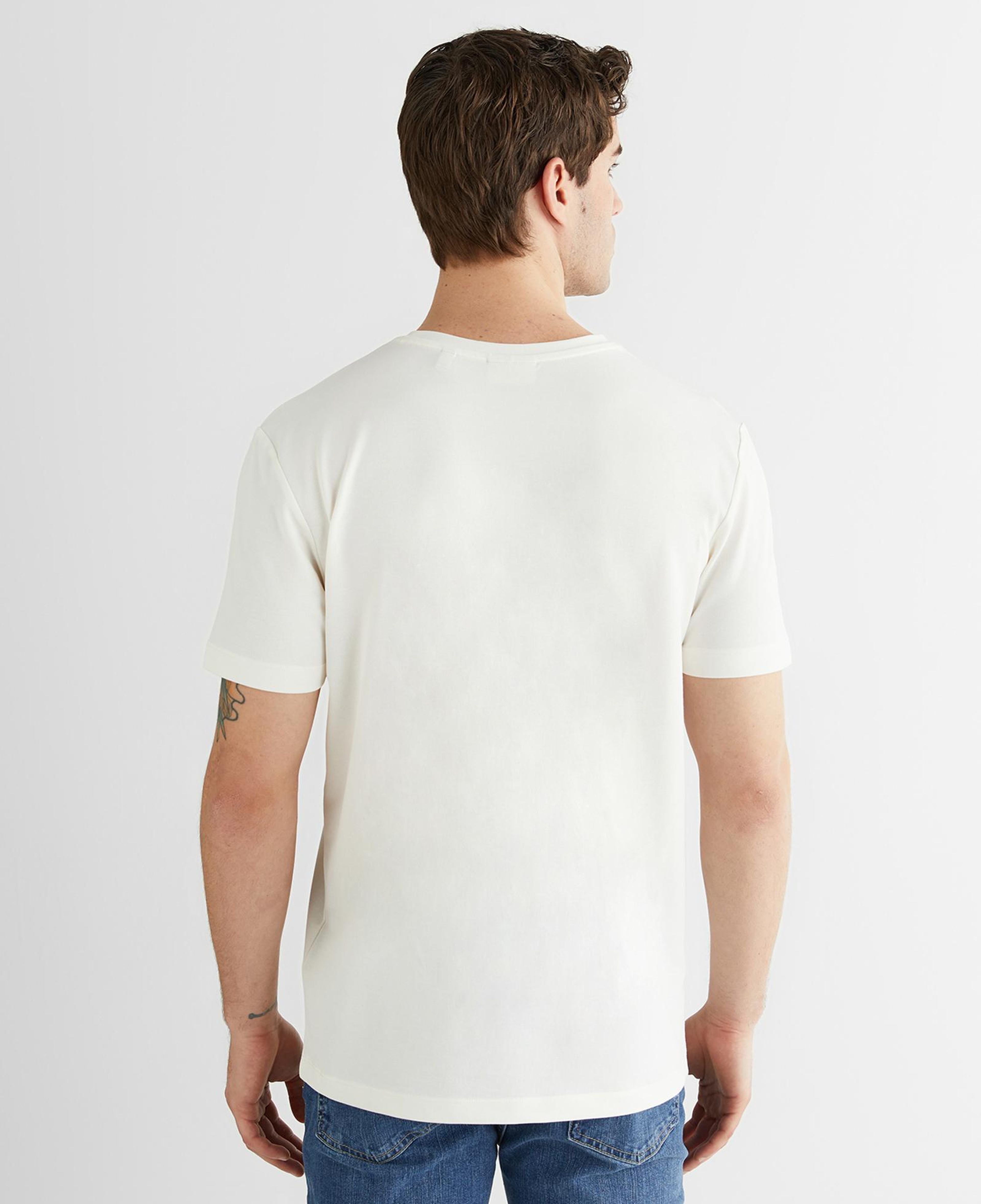 GANT Erkek Krem Regular Fit Bisiklet Yaka T-shirt