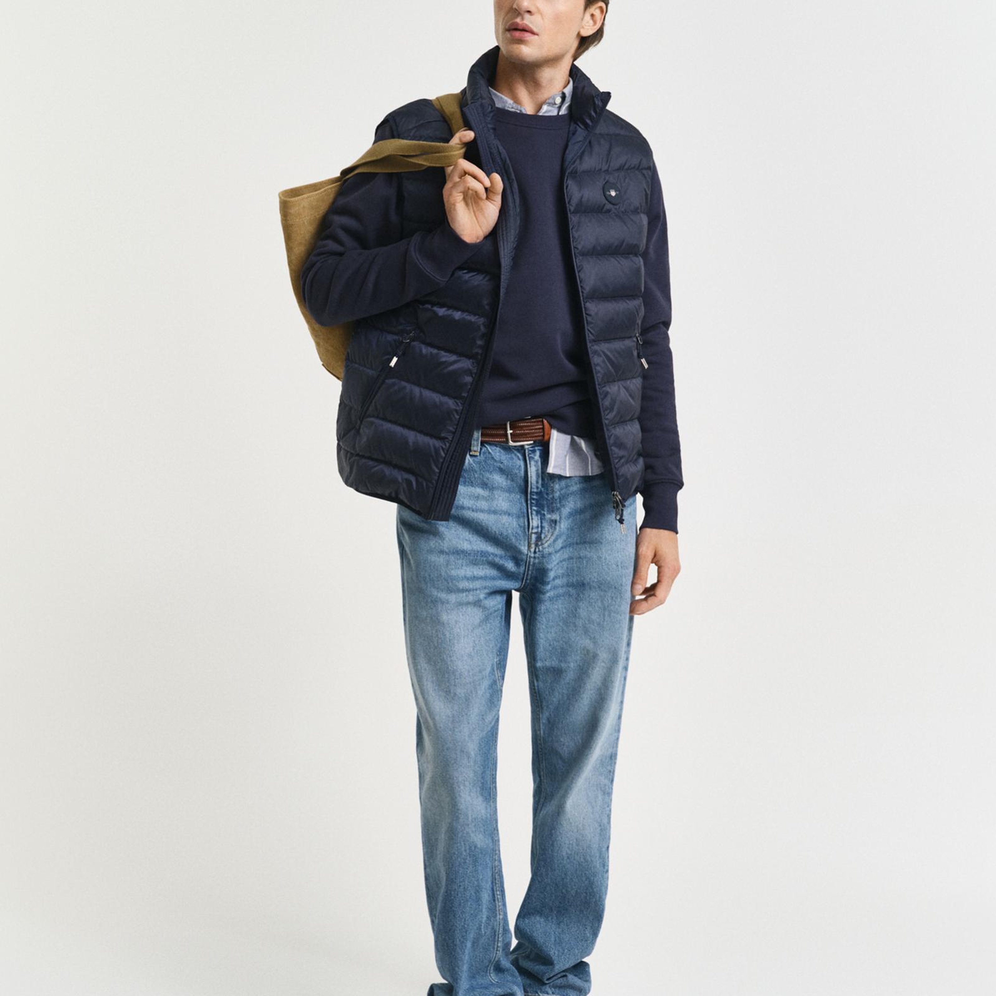 Gant Erkek Lacivert Regular Fit Bisiklet Yaka Sweatshirt