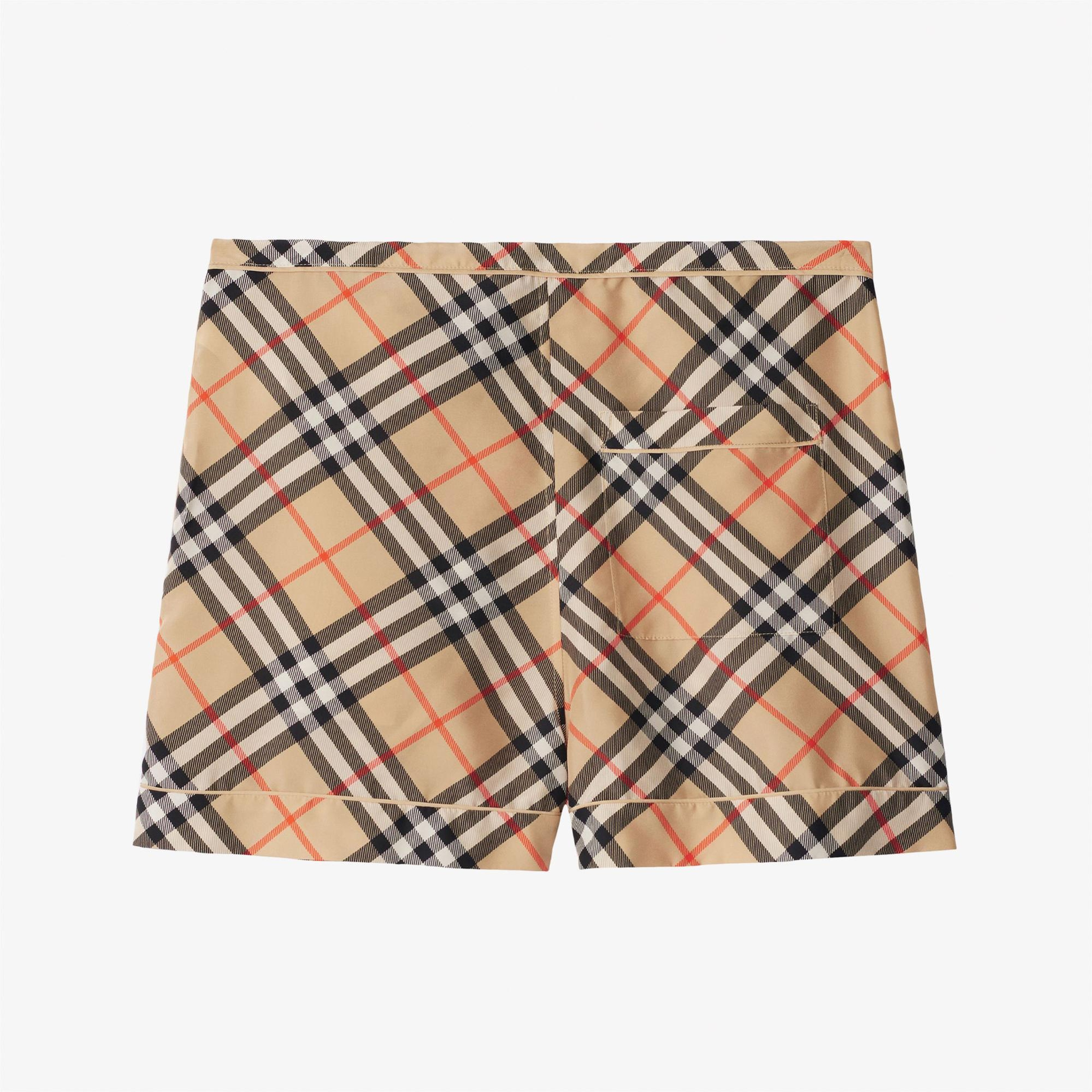 Burberry Check İpek Kadın Bej Şort