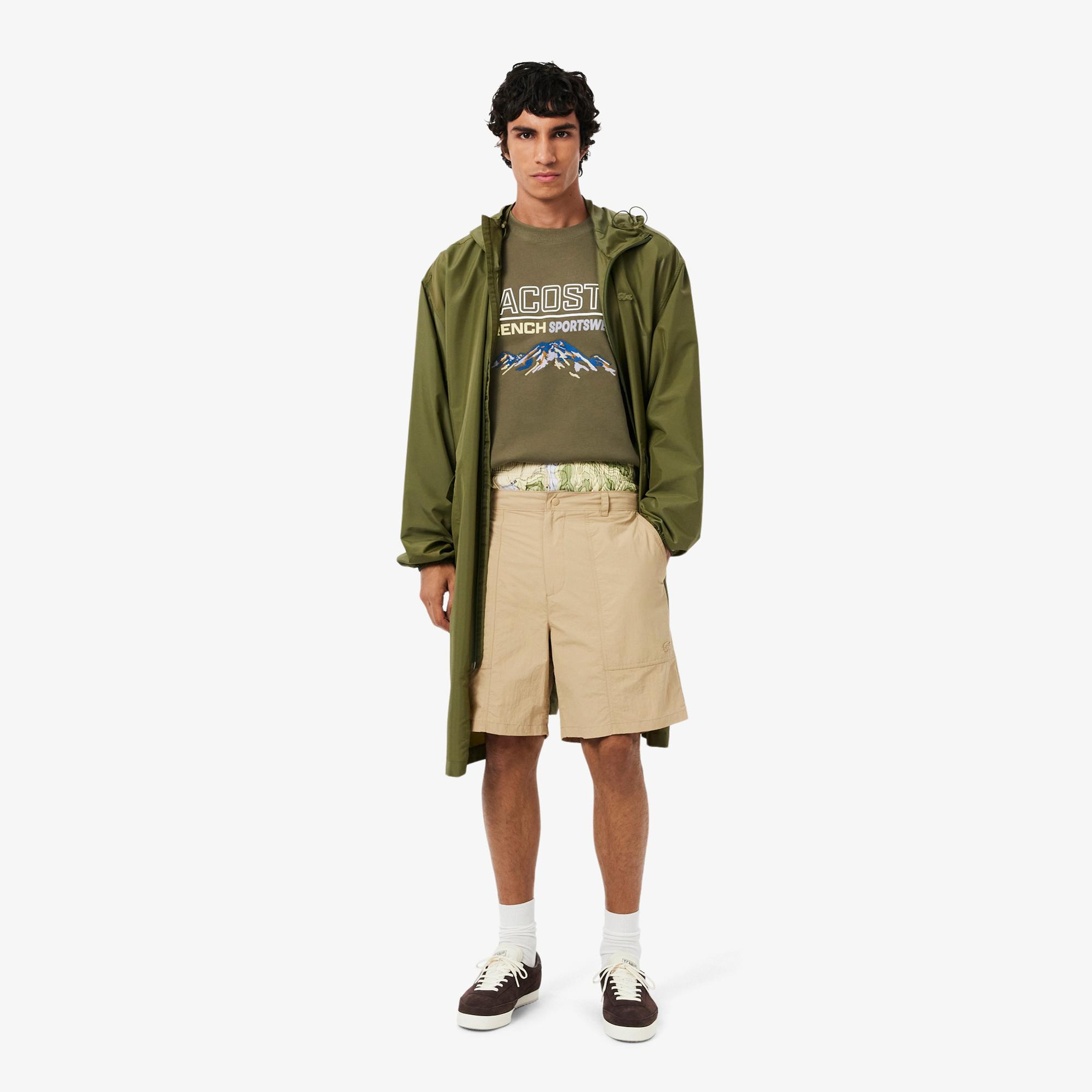 Lacoste Erkek Classic Fit Bisiklet Yaka Baskılı Haki Sweatshirt