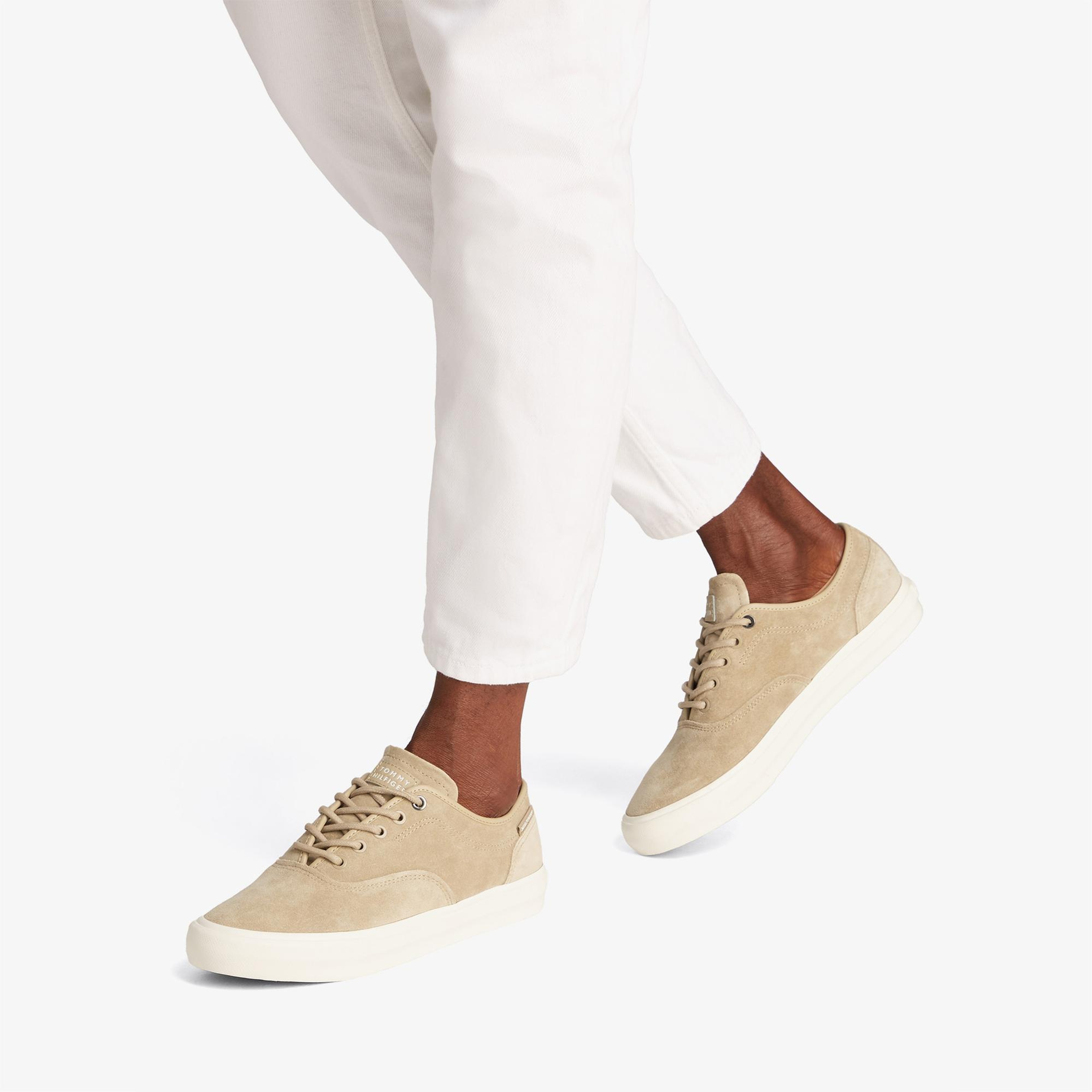 Tommy Hilfiger Low Oxford Suede Erkek Bej Sneaker