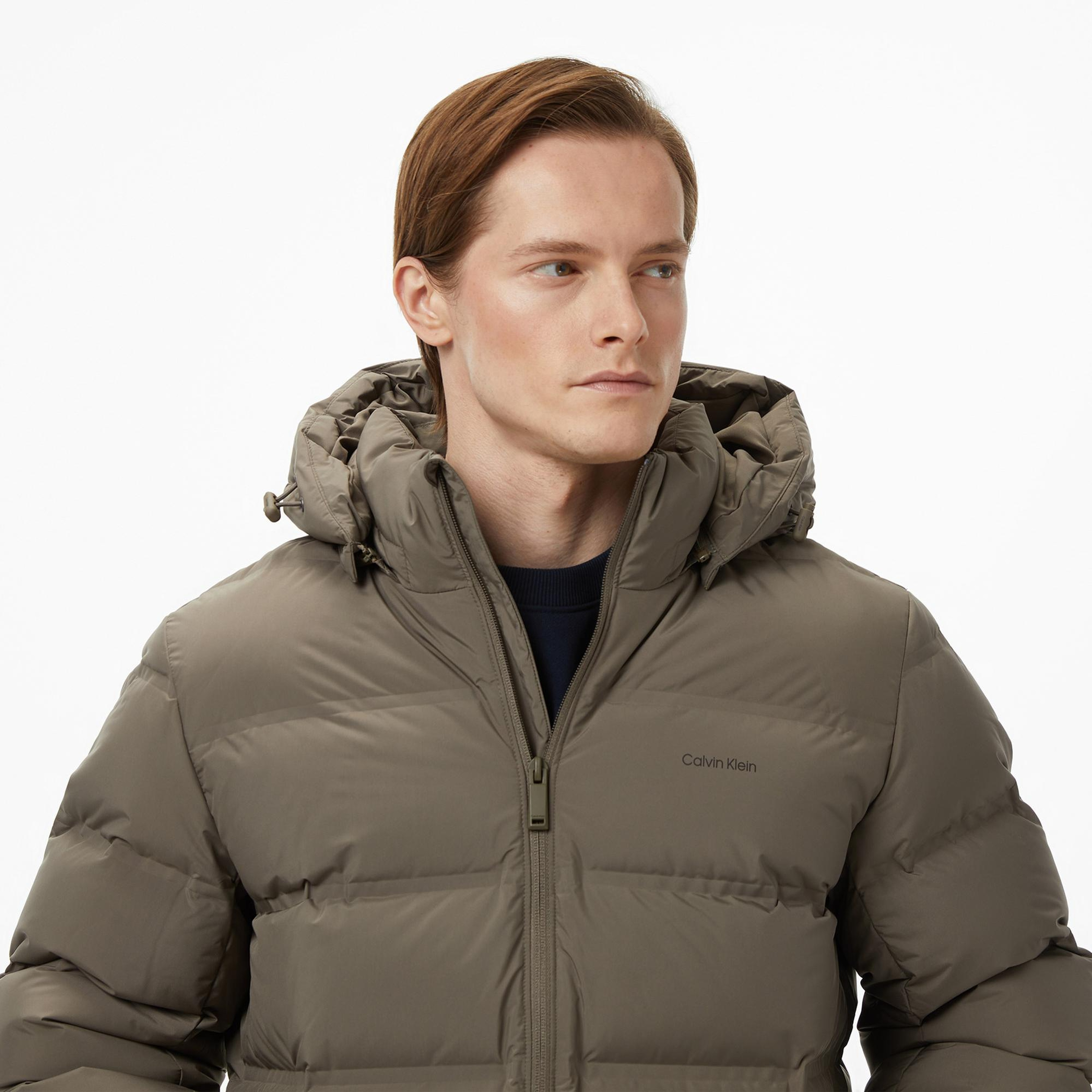 Calvin Klein Quilted Bonded Channel Erkek Gri Mont