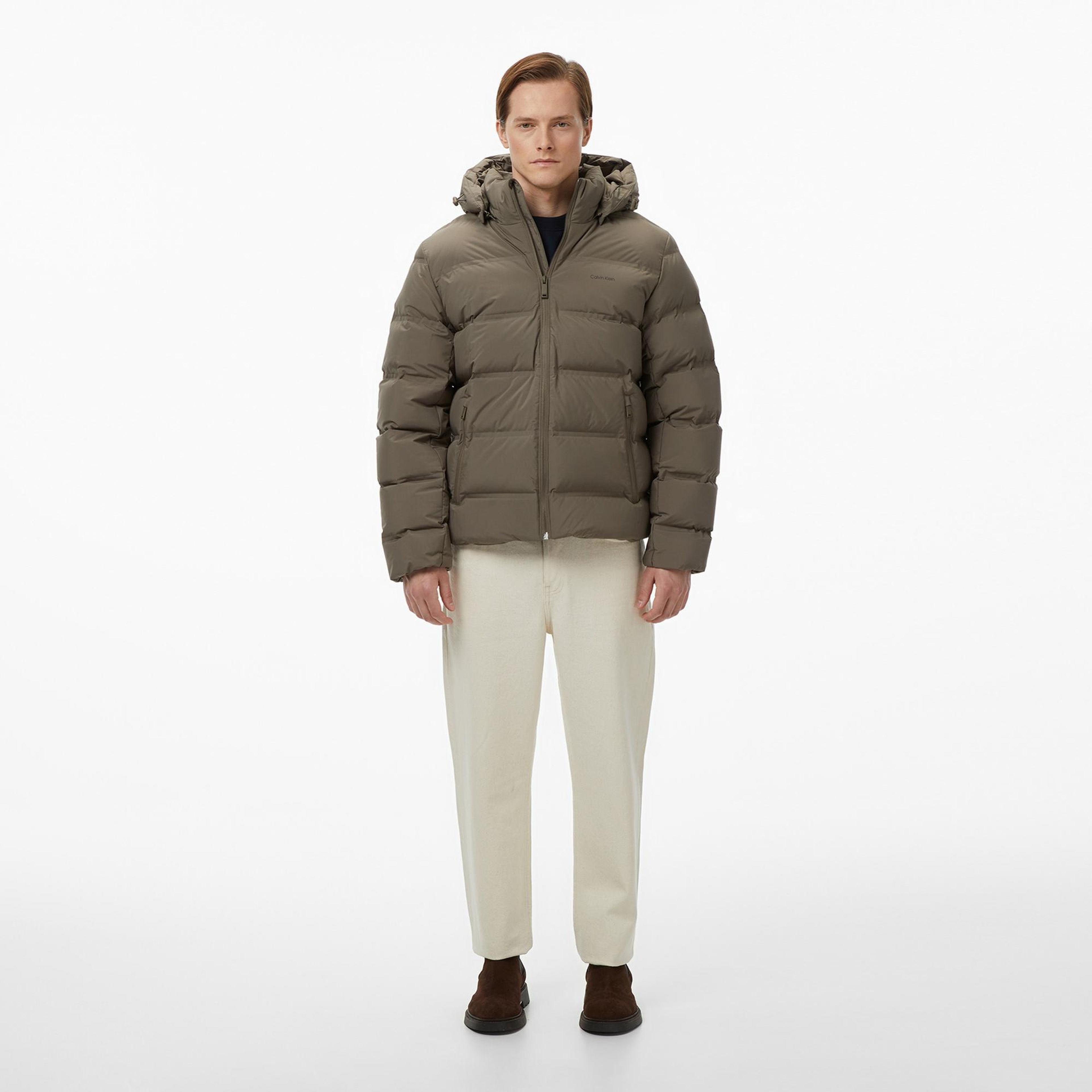 Calvin Klein Quilted Bonded Channel Erkek Gri Mont