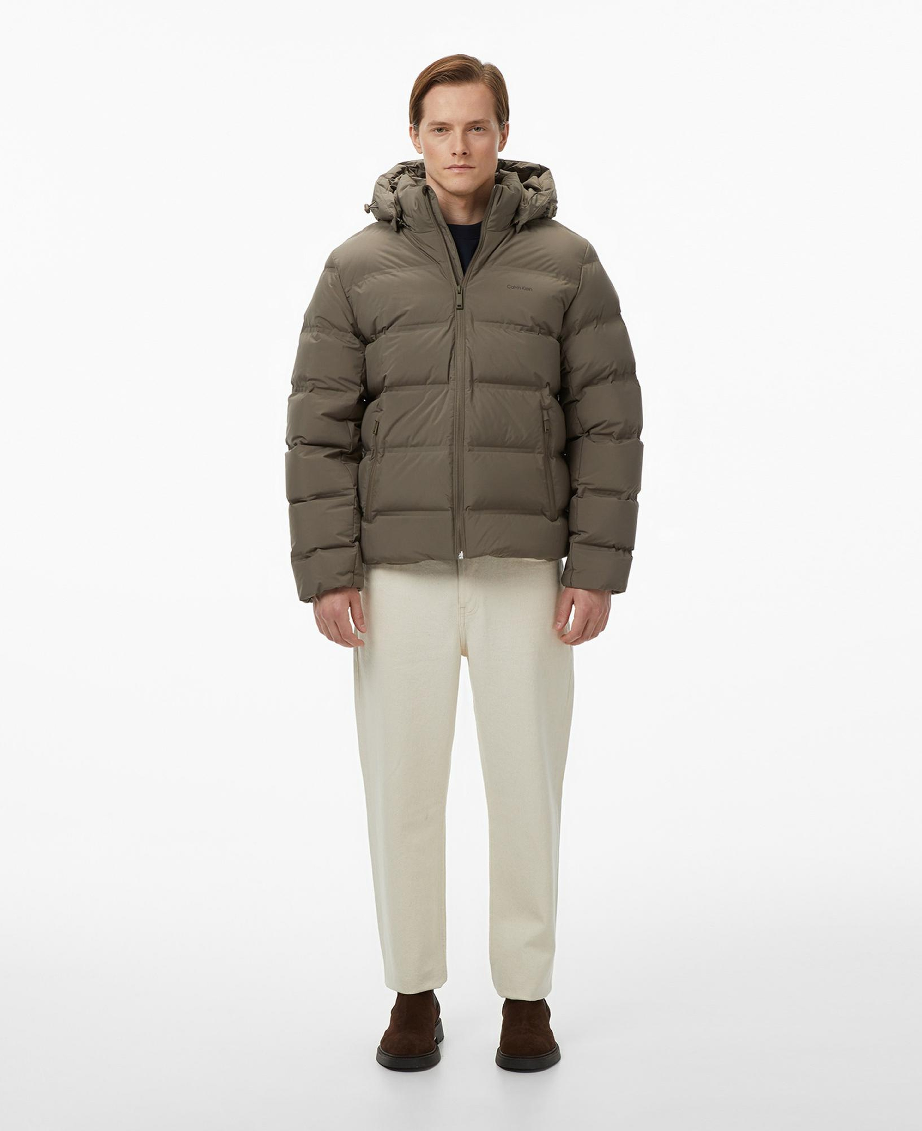 Calvin Klein Quilted Bonded Channel Erkek Gri Mont