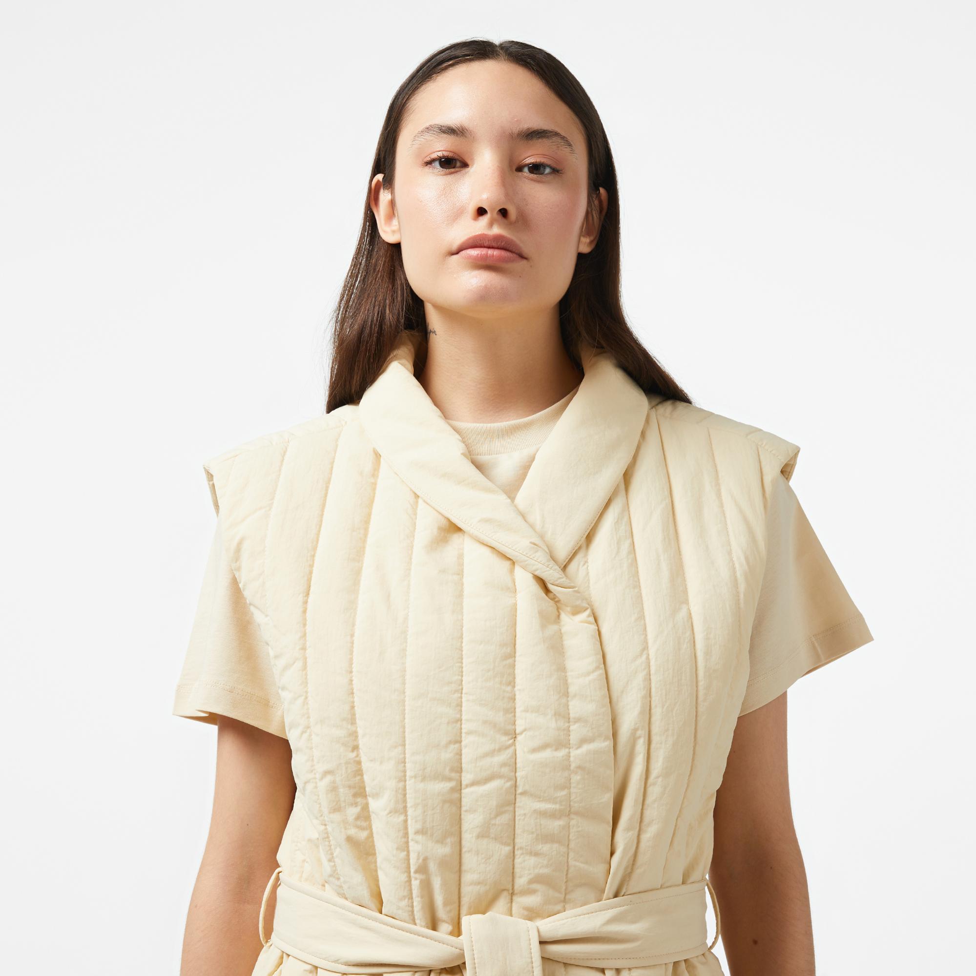 Calvin Klein Padded Vertıcal Quilt Vest Kadın Gri Yelek