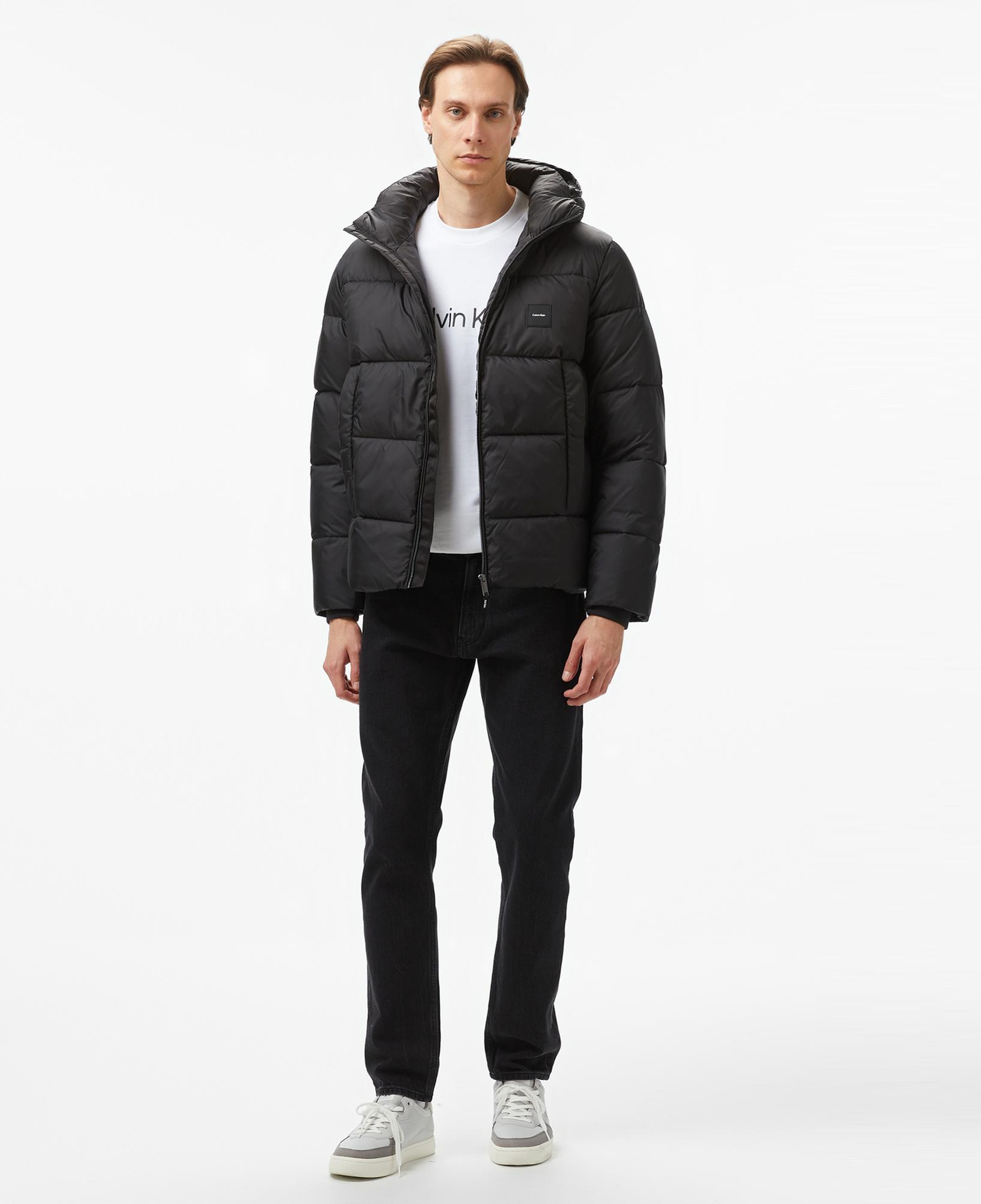 Calvin Klein Hooded Quilt Puffer Erkek Siyah Mont