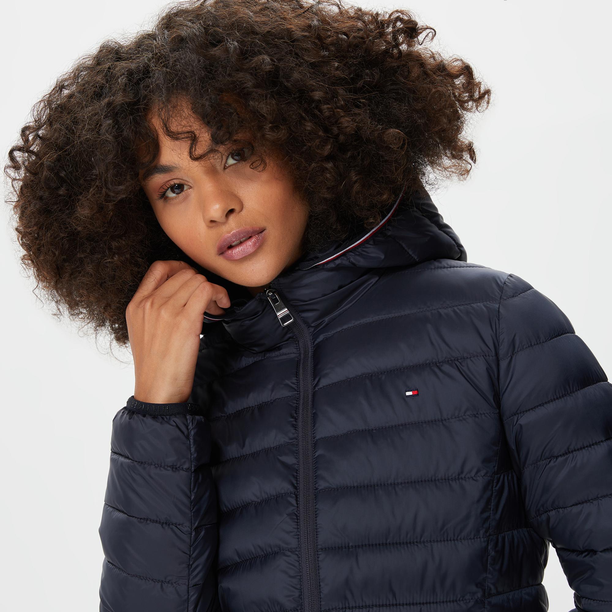 Tommy Hilfiger Lw Padded Global Stripe Kadın Lacivert Mont