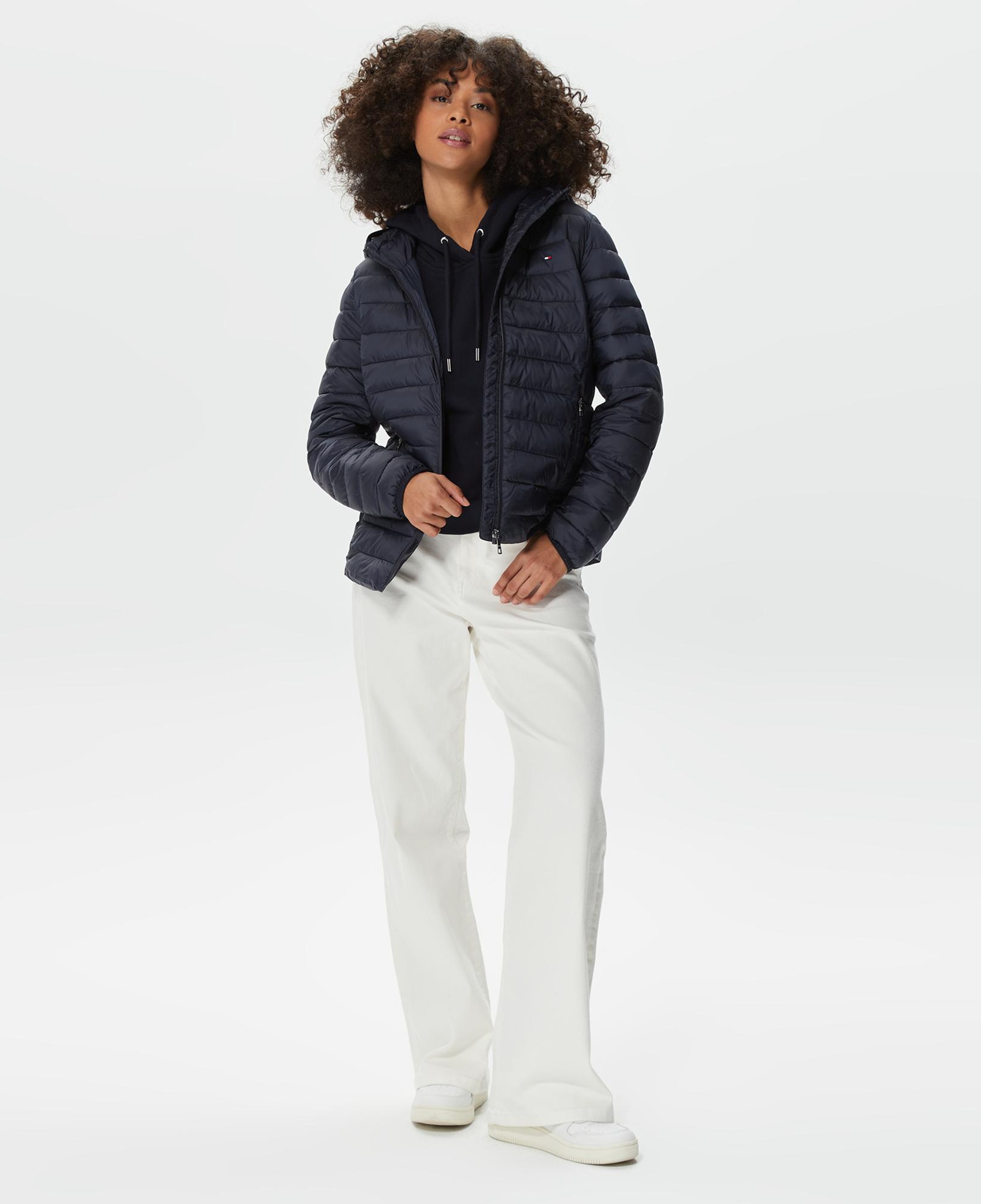 Tommy Hilfiger Lw Padded Global Stripe Kadın Lacivert Mont