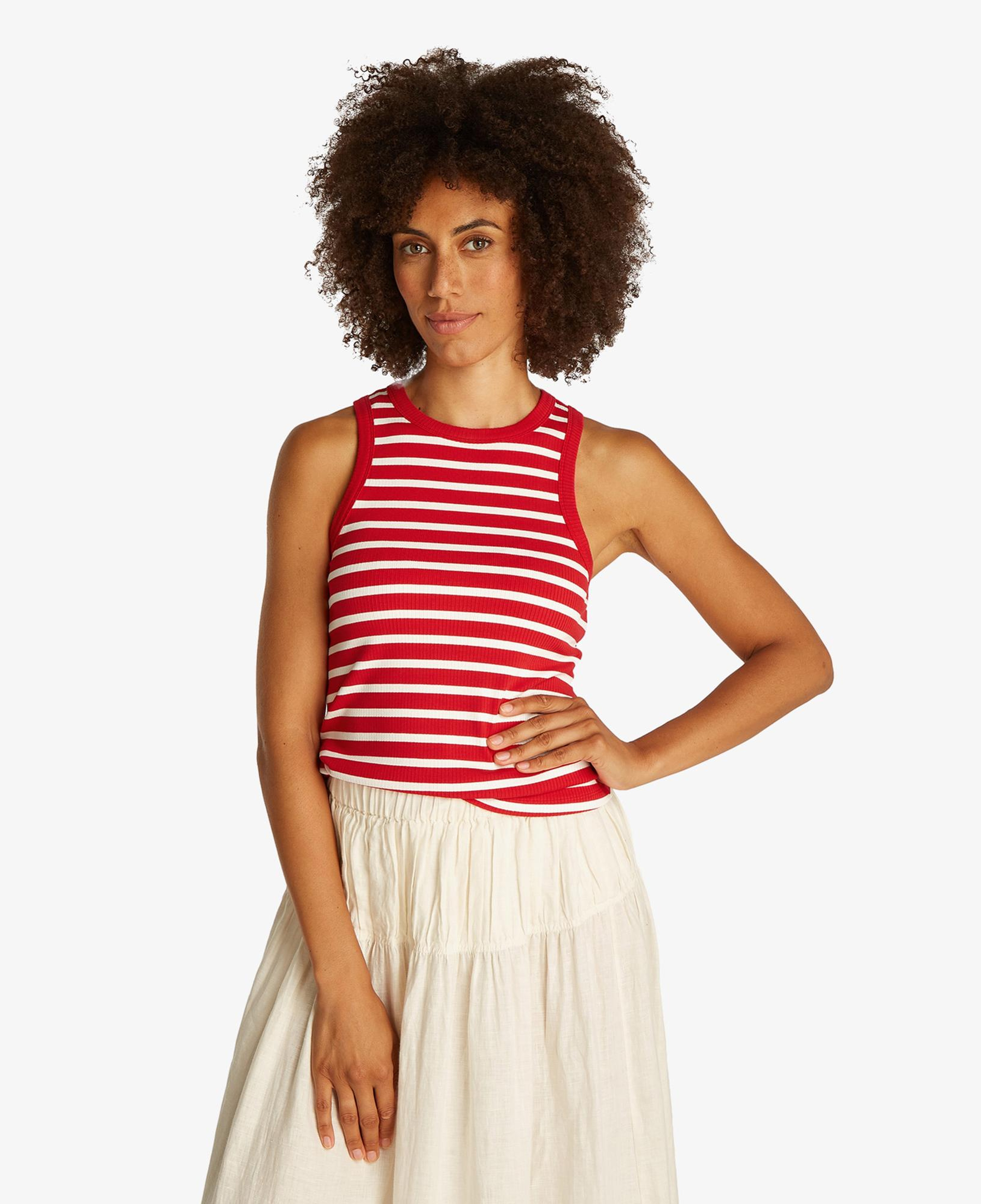 Tommy Hilfiger Slim 5X2 Rib Tank Kadın Kırmızı T-Shirt