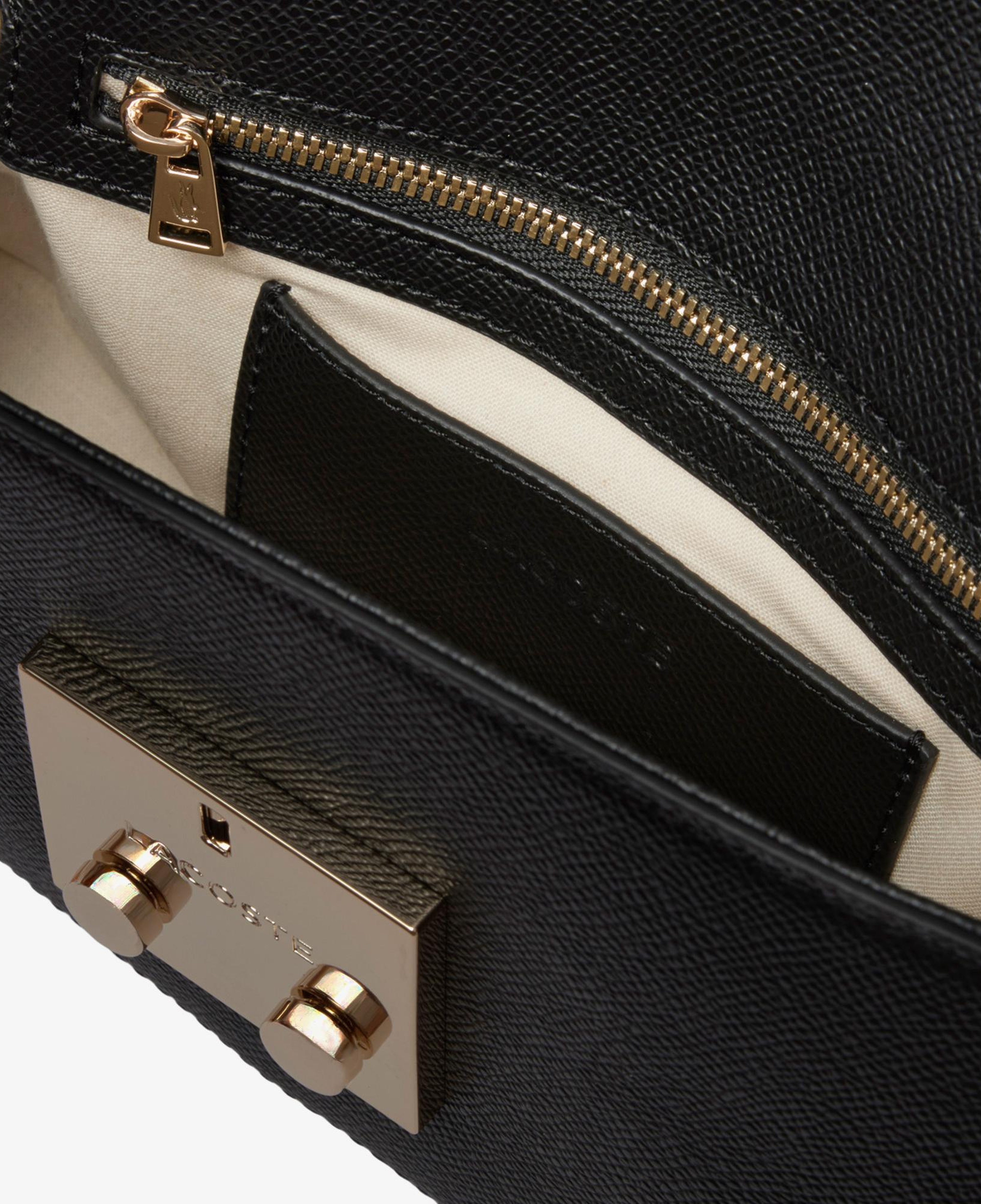 Lacoste Champs-Élysées Kadın Deri Siyah Omuz Çantası