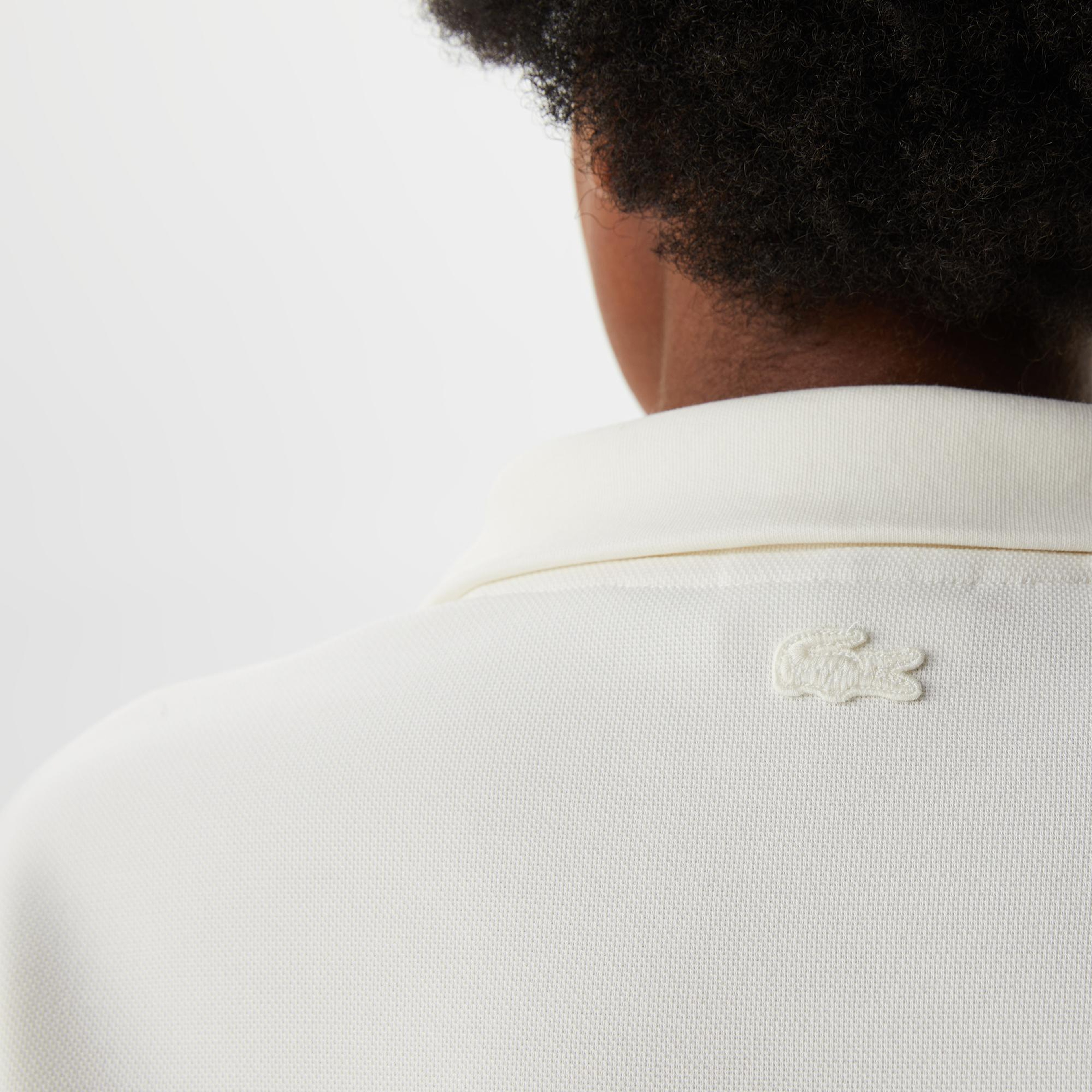 Lacoste Kadın Regular Fit Fermuarlı Dik Yaka Beyaz Sweatshirt