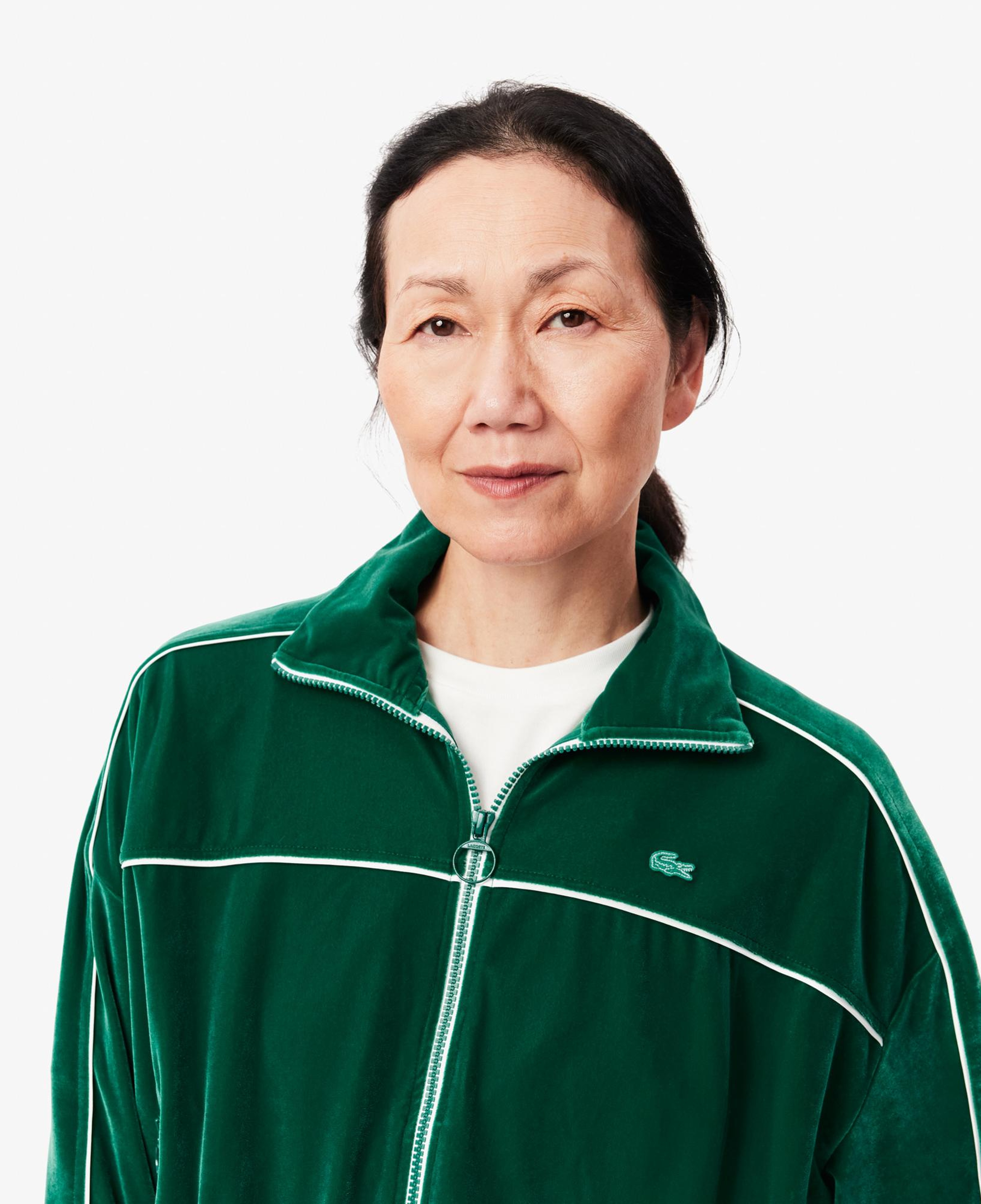 Lacoste Kadın Oversize Fit Bisiklet Yaka Koyu Yeşil Sweatshirt