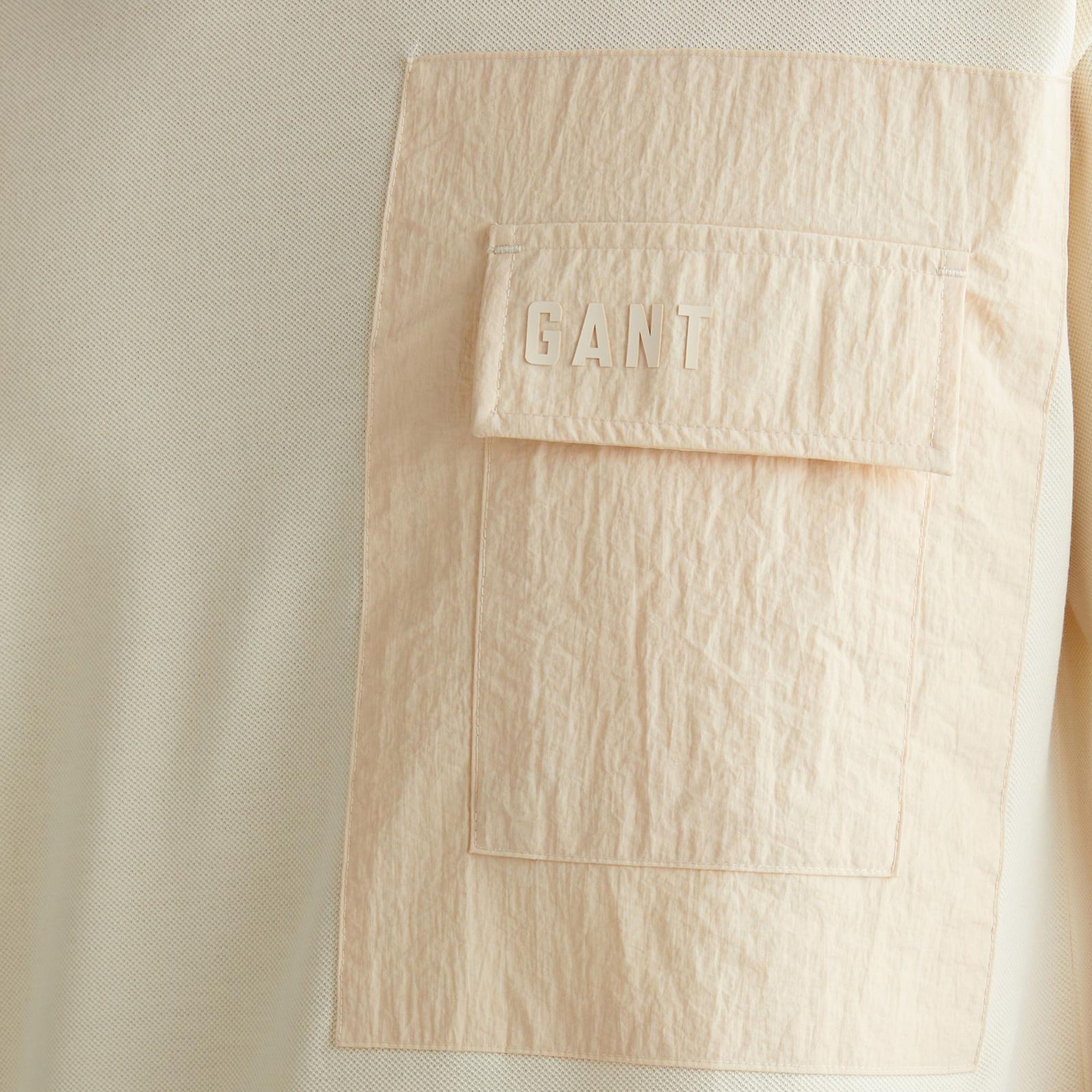 GANT Erkek Krem Relaxed Fit Bisiklet Yaka Logolu T-Shirt