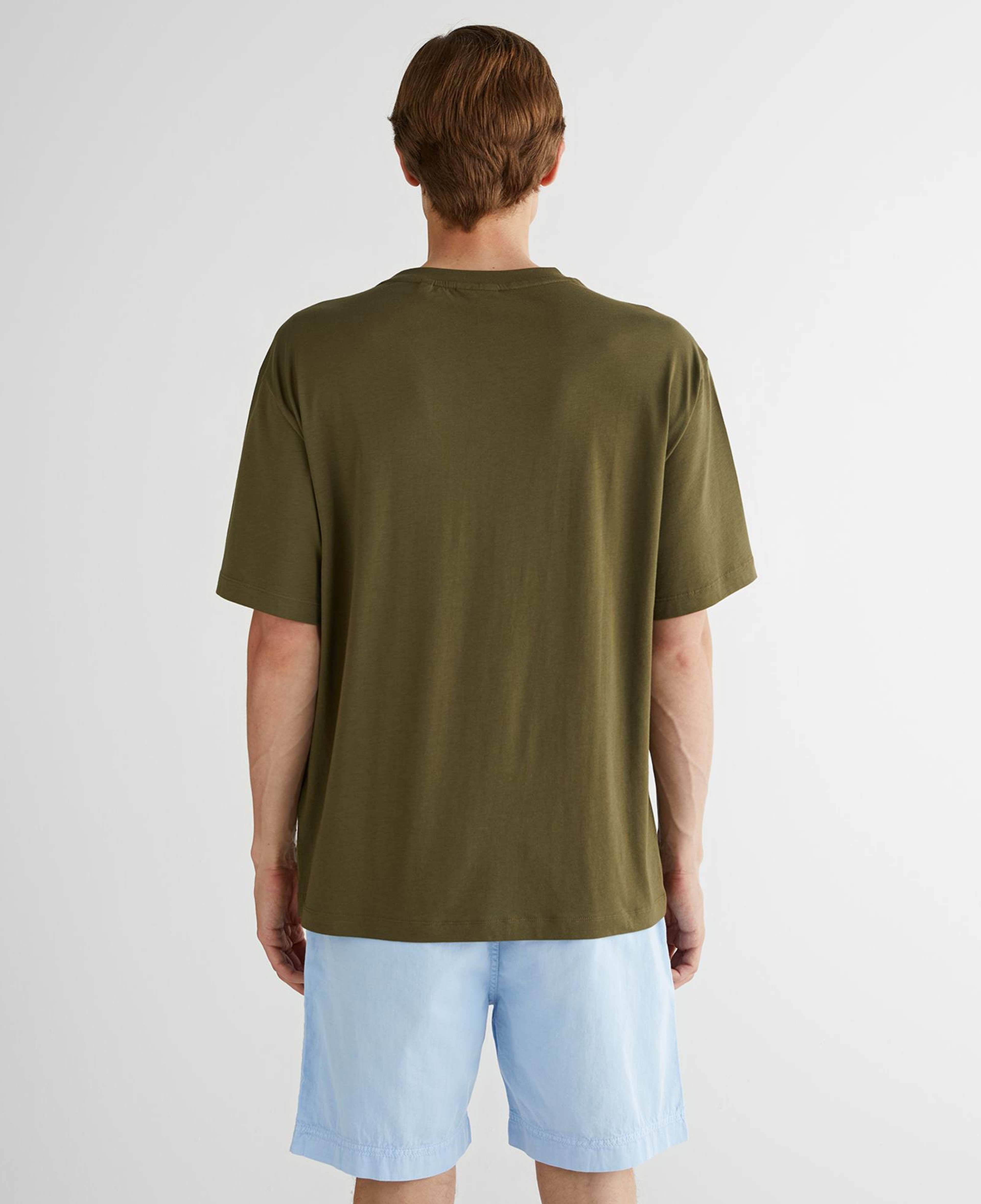 GANT Erkek Yeşil Relaxed Fit Bisiklet Yaka Logolu T-Shirt