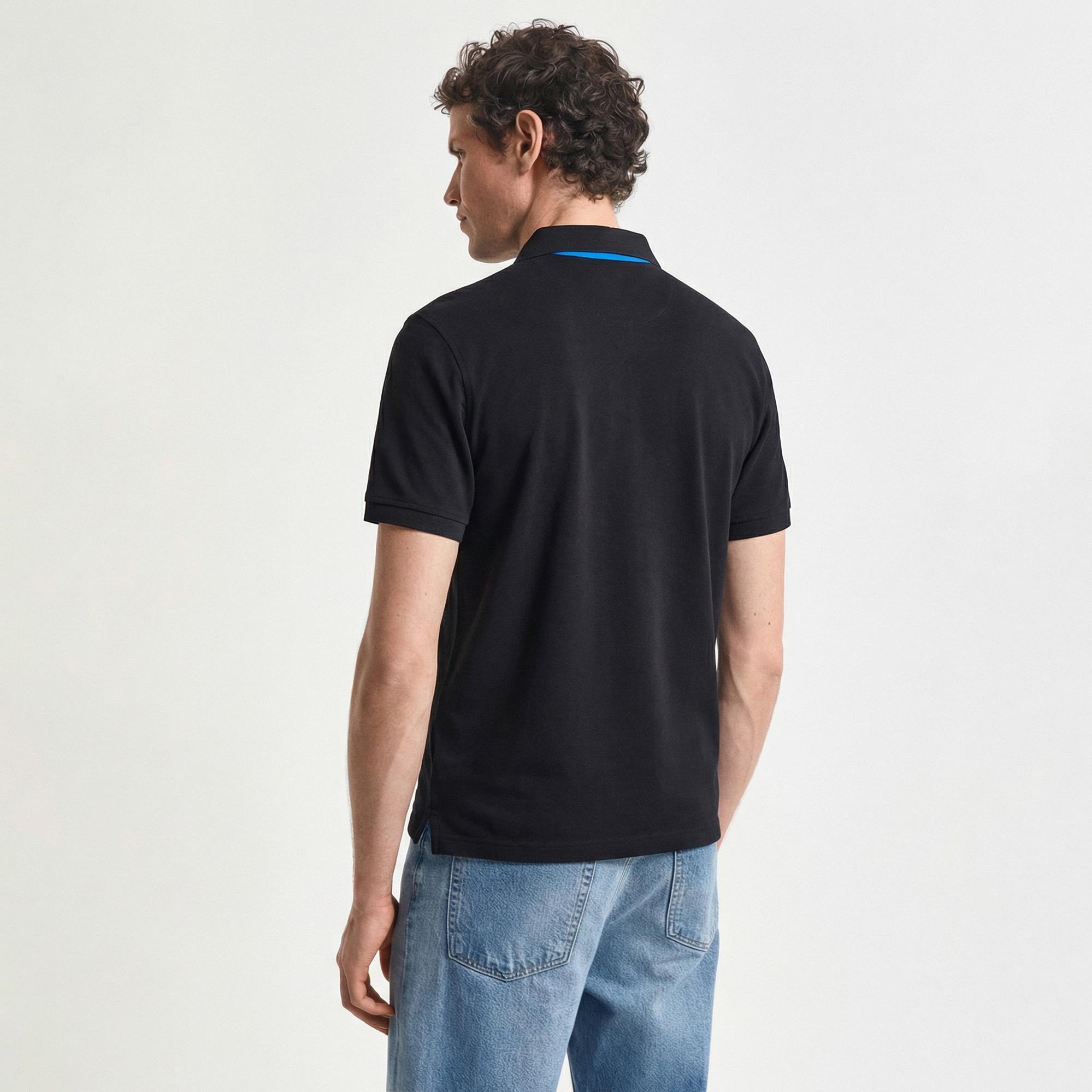 GANT Erkek Siyah Slim Fit Polo