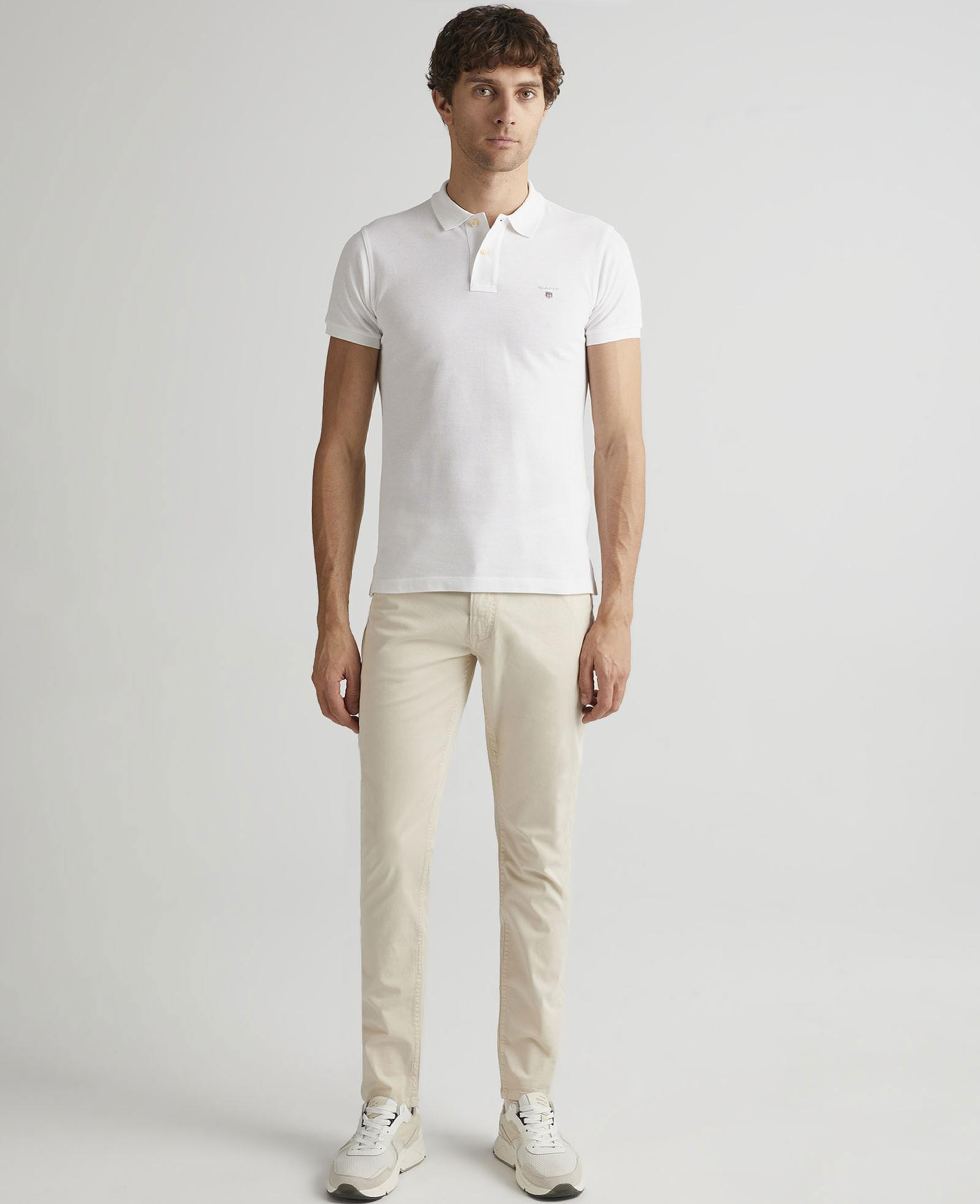 GANT Erkek Beyaz Slim Fit Polo