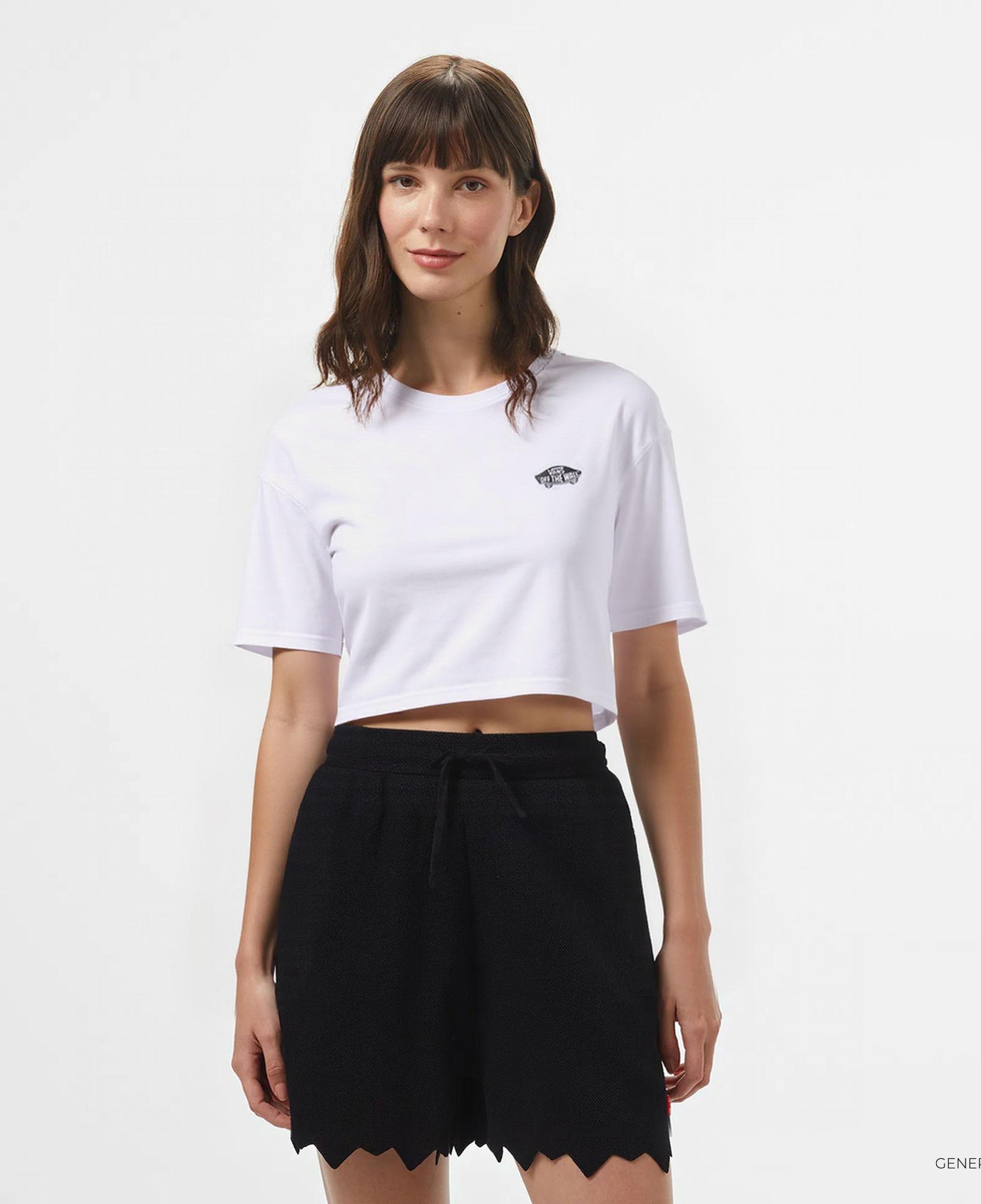 Vans W Style 76 ii Crew Crop Ss Kadın Beyaz T-Shirt