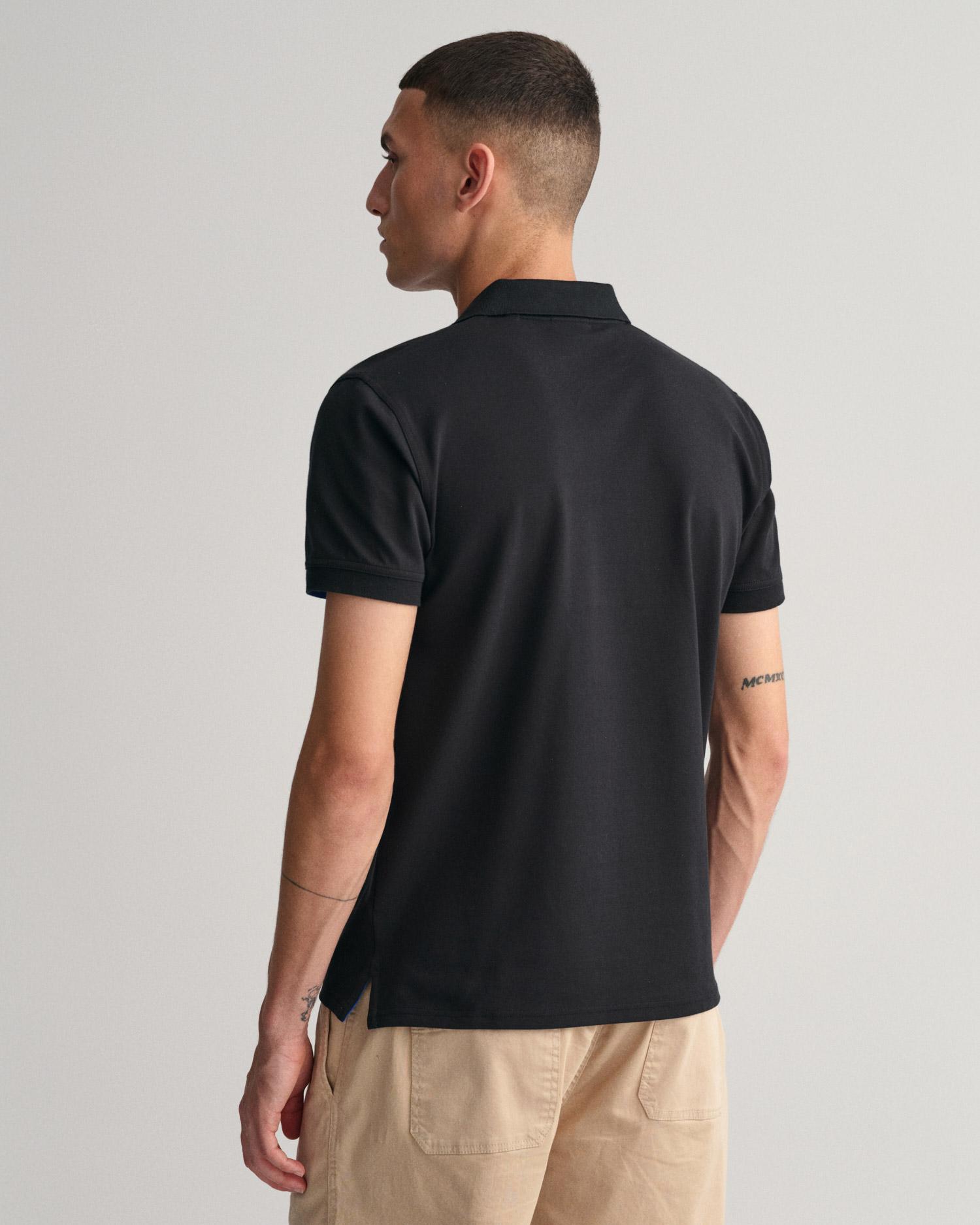 GANT Erkek Siyah Slim Fit Polo