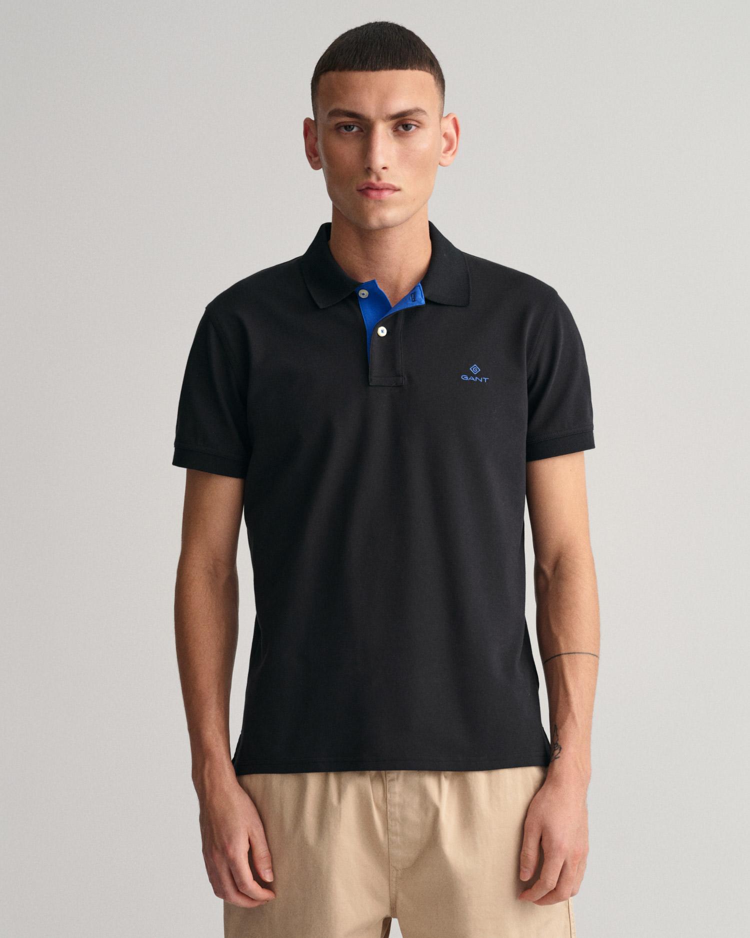 GANT Erkek Siyah Slim Fit Polo